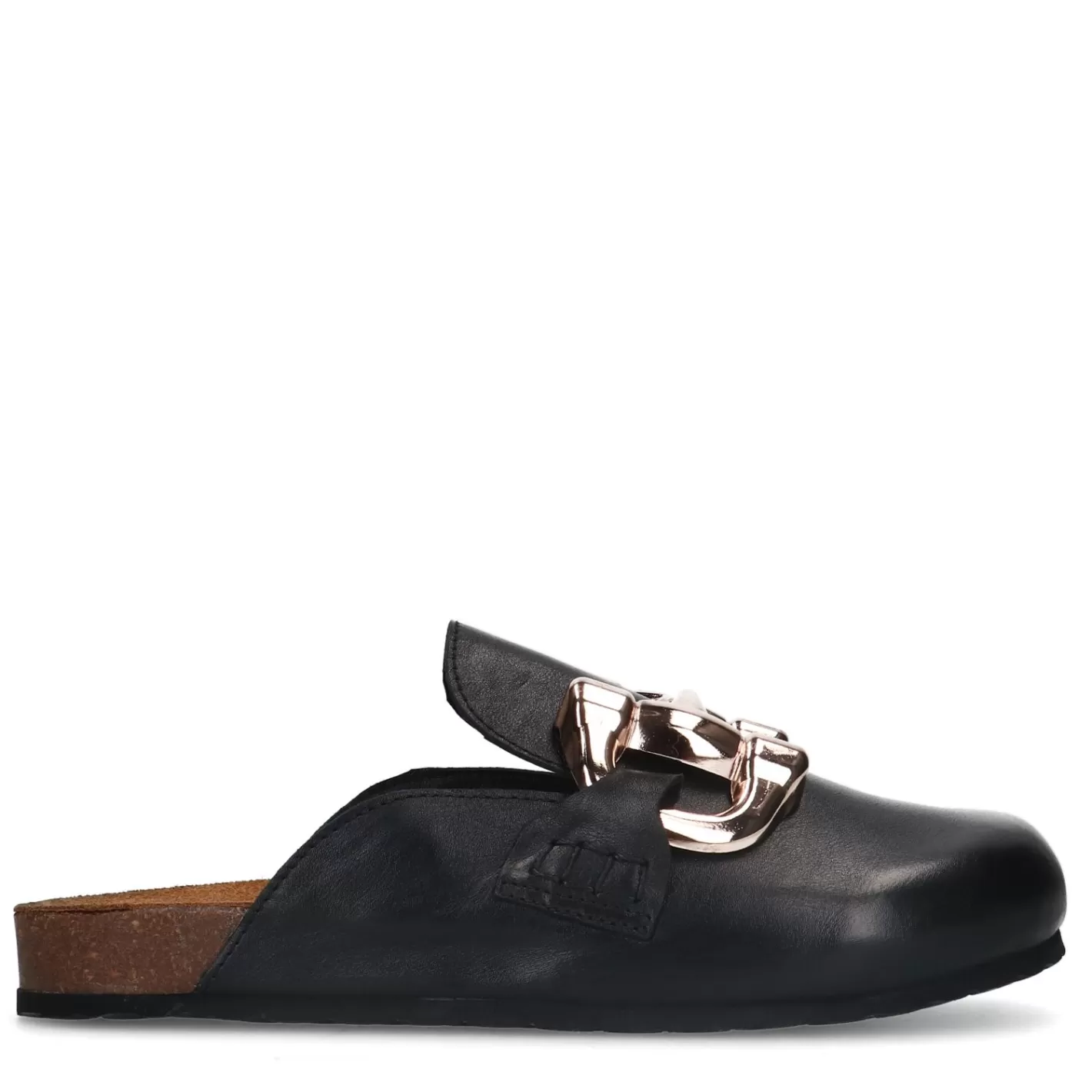 Chaussures Slip-On En Cuir Avec Chaine - Noir<Sacha Fashion