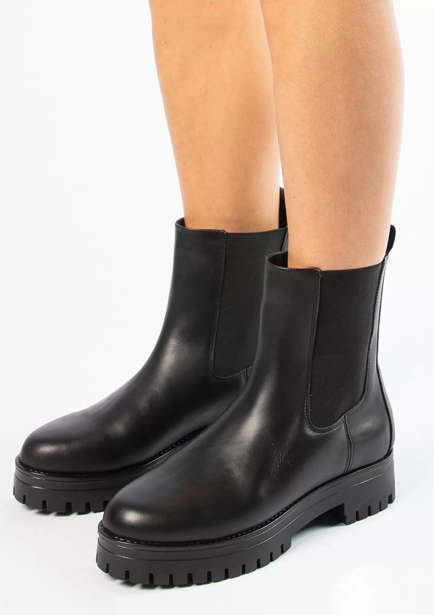 Chelsea Boots Basses En Cuir - Noir<Sacha Cheap