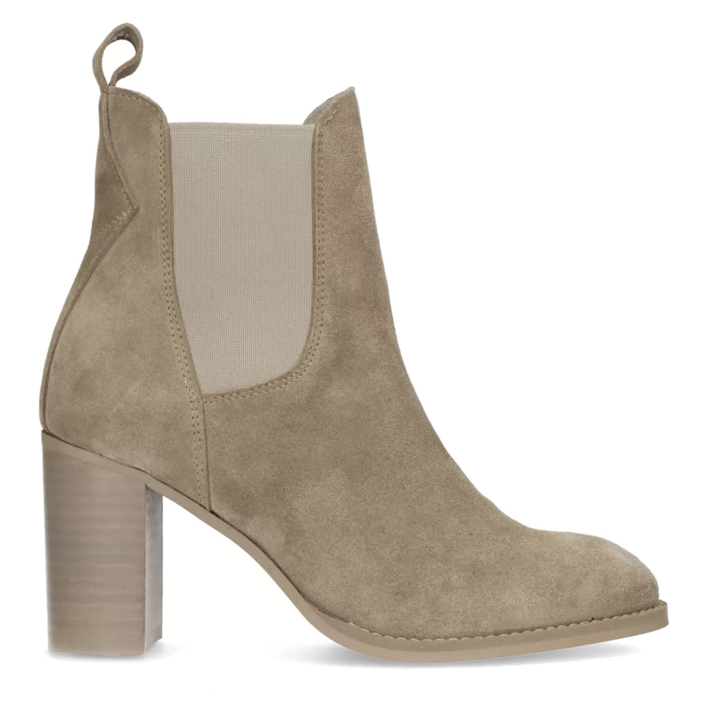 Chelsea Boots Daim A Talon - Beige<Sacha Store