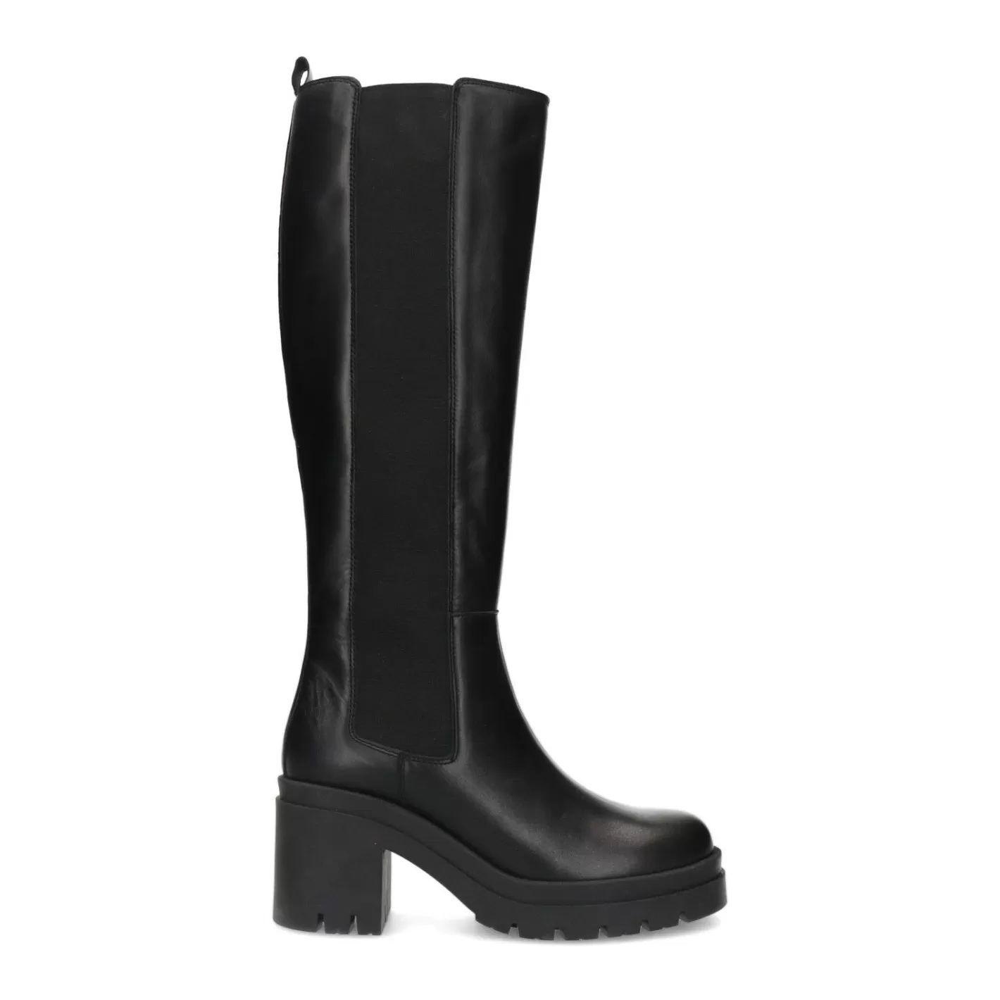 Chelsea Boots Hautes Avec Talon Cubain - Noir<Sacha Discount