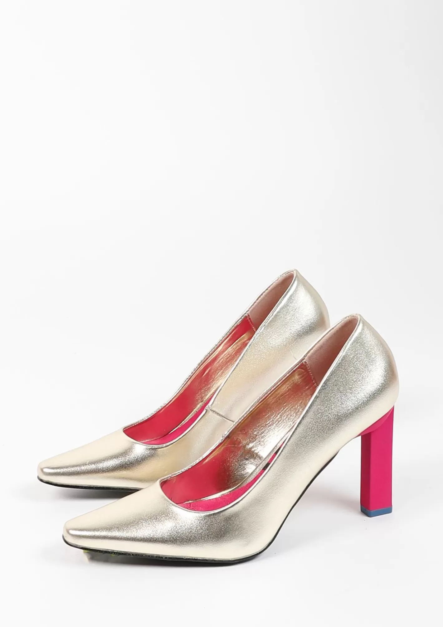 Escarpins A Talon Colore - Dore<Sacha Shop