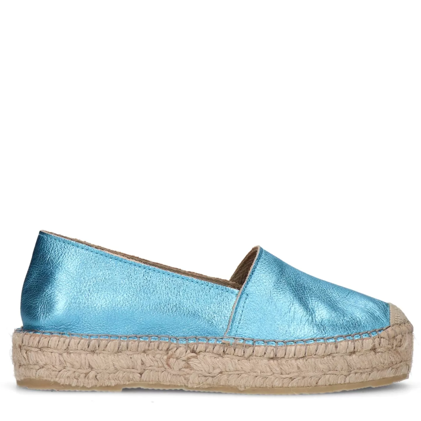 Espadrilles En Cuir Metallise - Bleu<Sacha Store