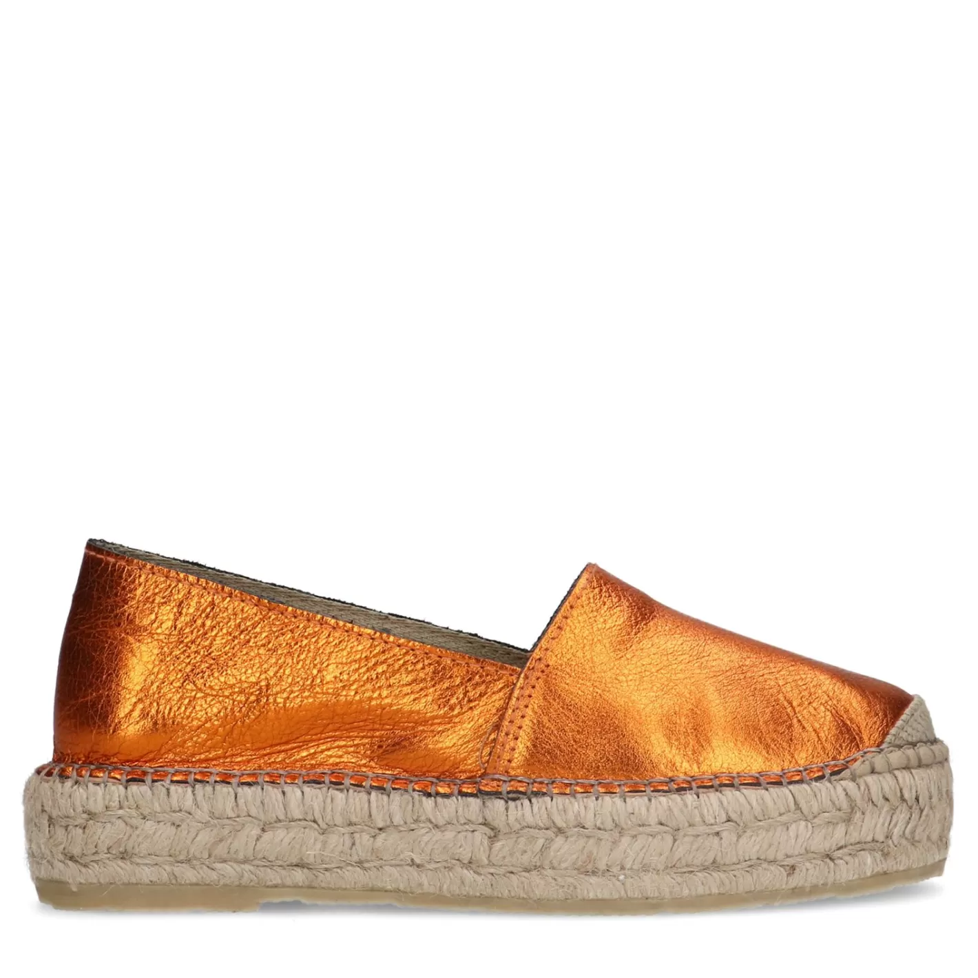 Espadrilles En Cuir Metallise - Orange<Sacha Sale