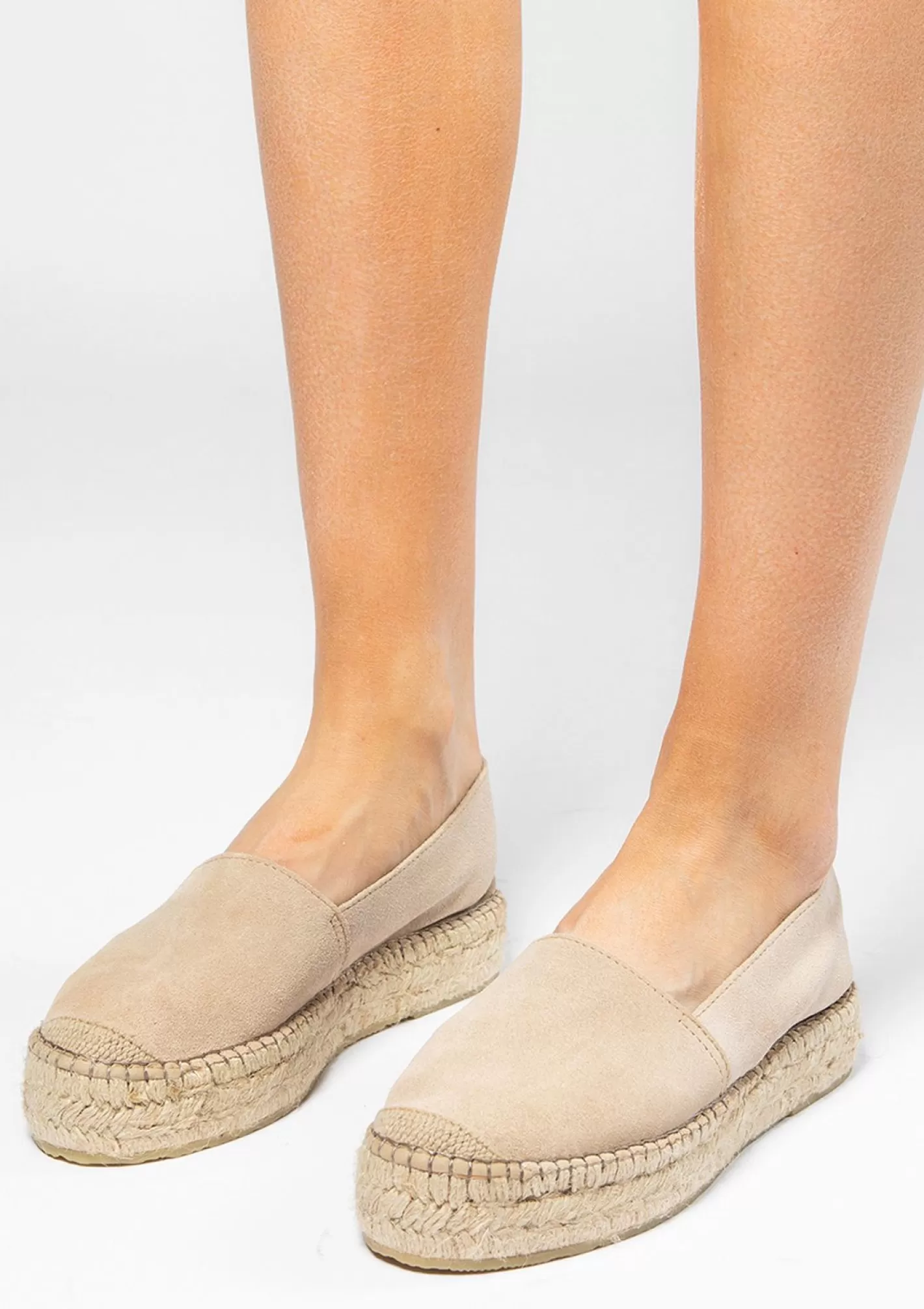 Espadrilles En Daim A Plateforme - Beige<Sacha Online