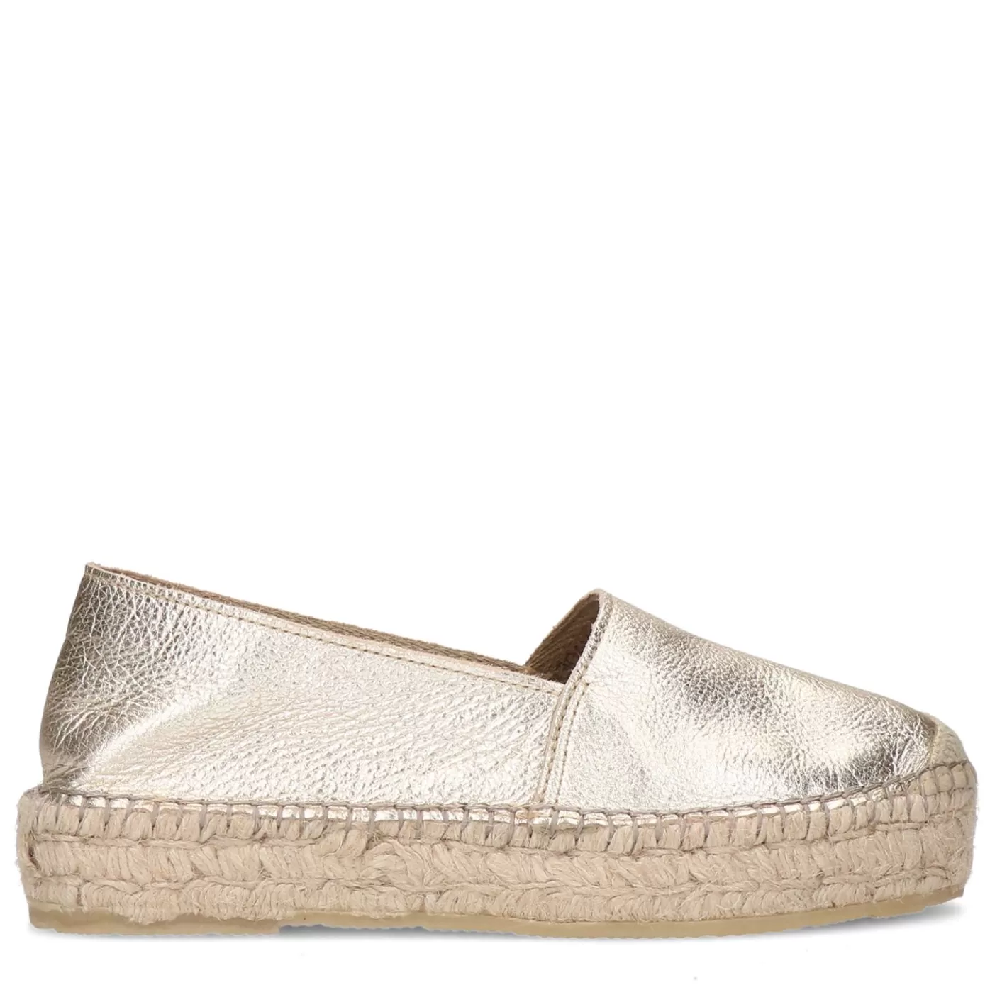 Espadrilles Metallisees En Cuir - Dore<Sacha Sale