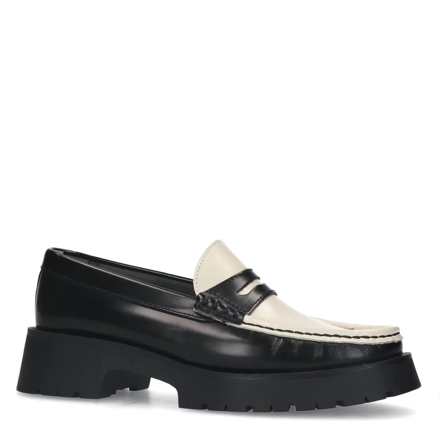 Loafers A Plateforme En Cuir Avec Details - Noir<Sacha Cheap