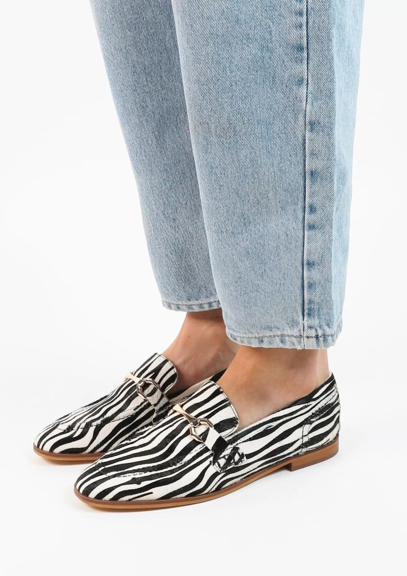 Loafers Avec Imprime Zebre - Noir<Sacha Discount