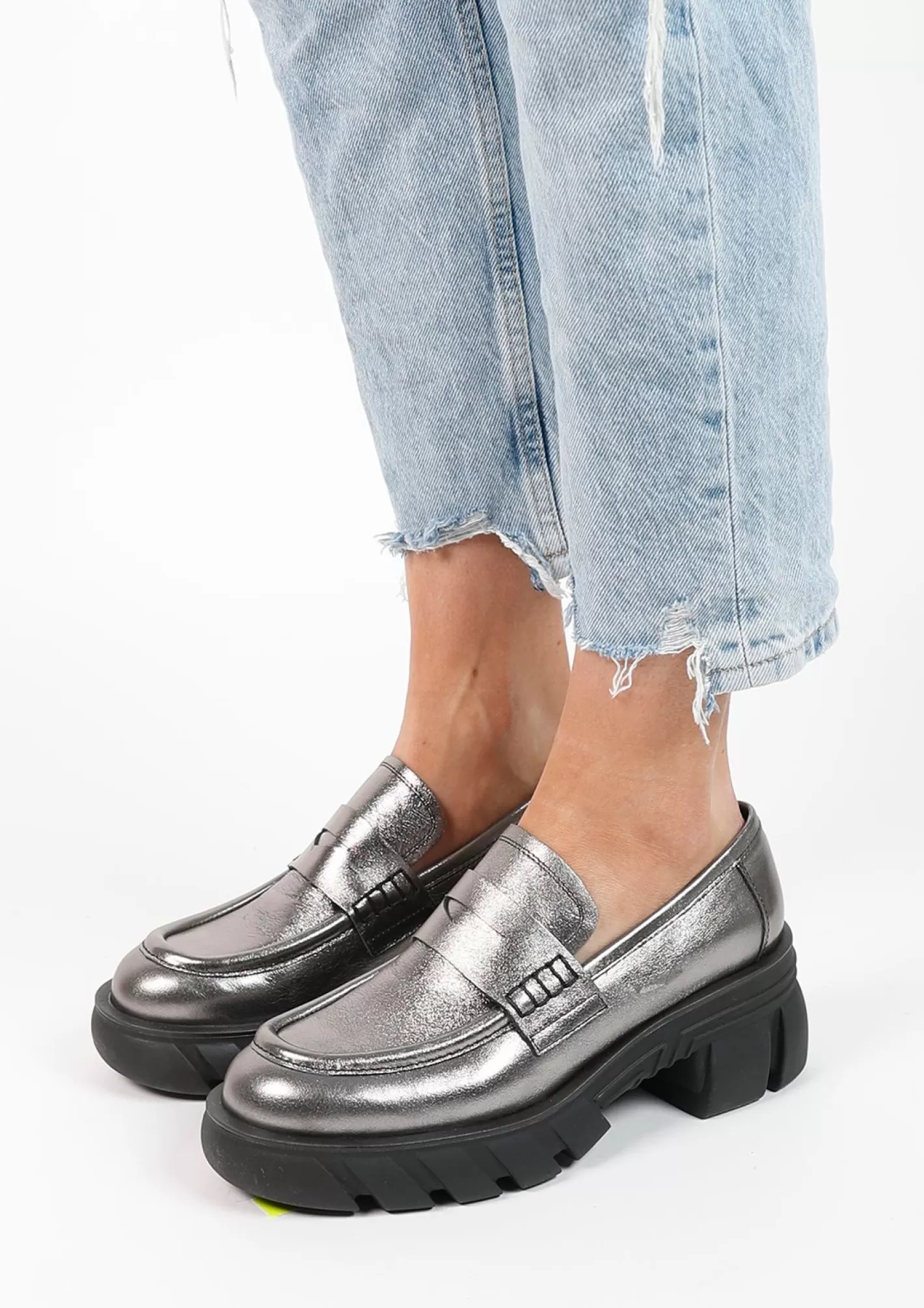 Loafers Chunky Metallises - Argente<Sacha Best Sale