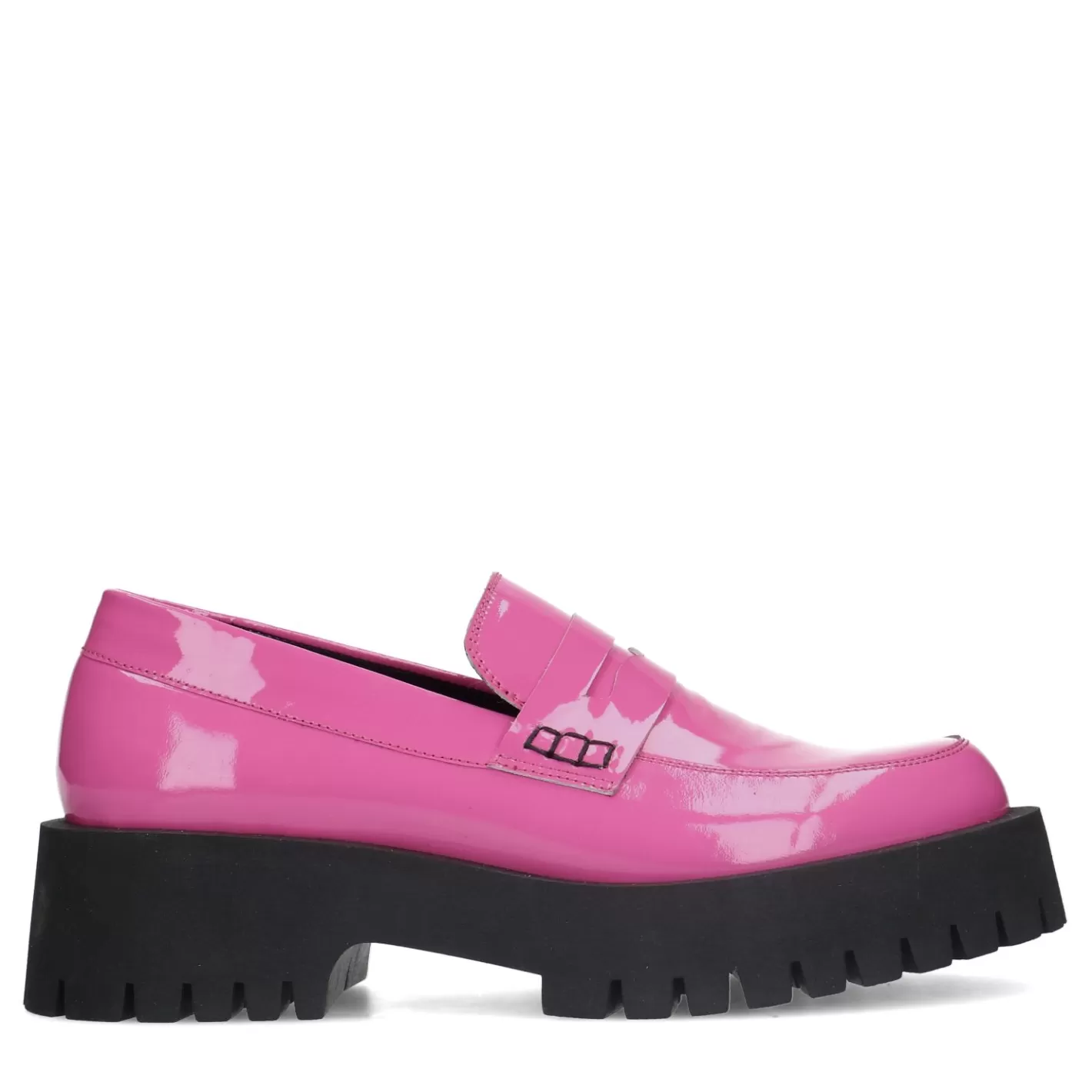 Loafers Cuir A Plateforme - Rose<Sacha Sale