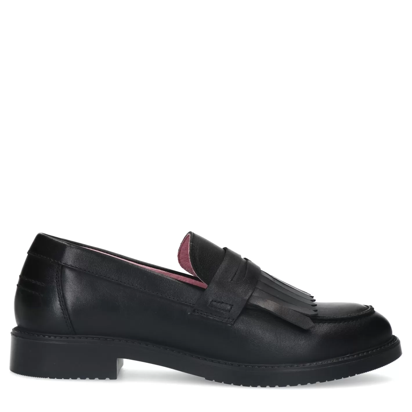 Loafers Cuir Avec Franges - Noir<Sacha Best