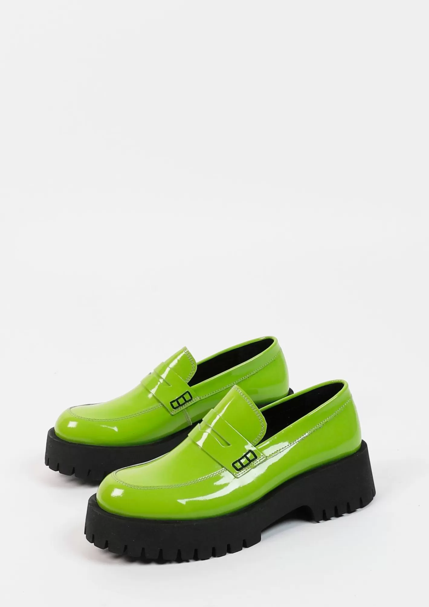 Loafers En Cuir - Vert<Sacha Fashion