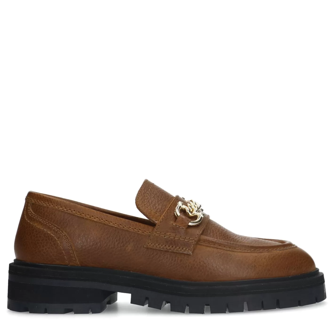 Loafers En Cuir Avec Chaine - Marron<Sacha Sale