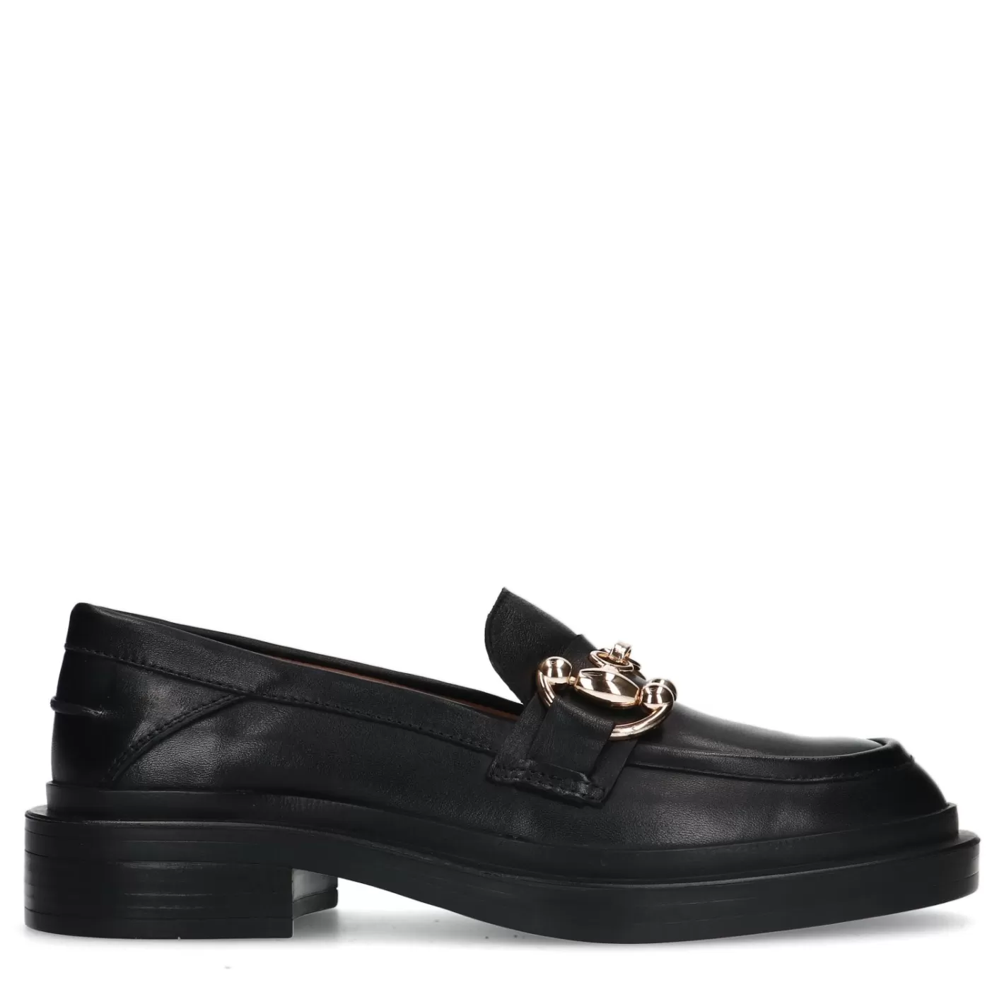 Loafers En Cuir Avec Chaine - Noir<Sacha Cheap