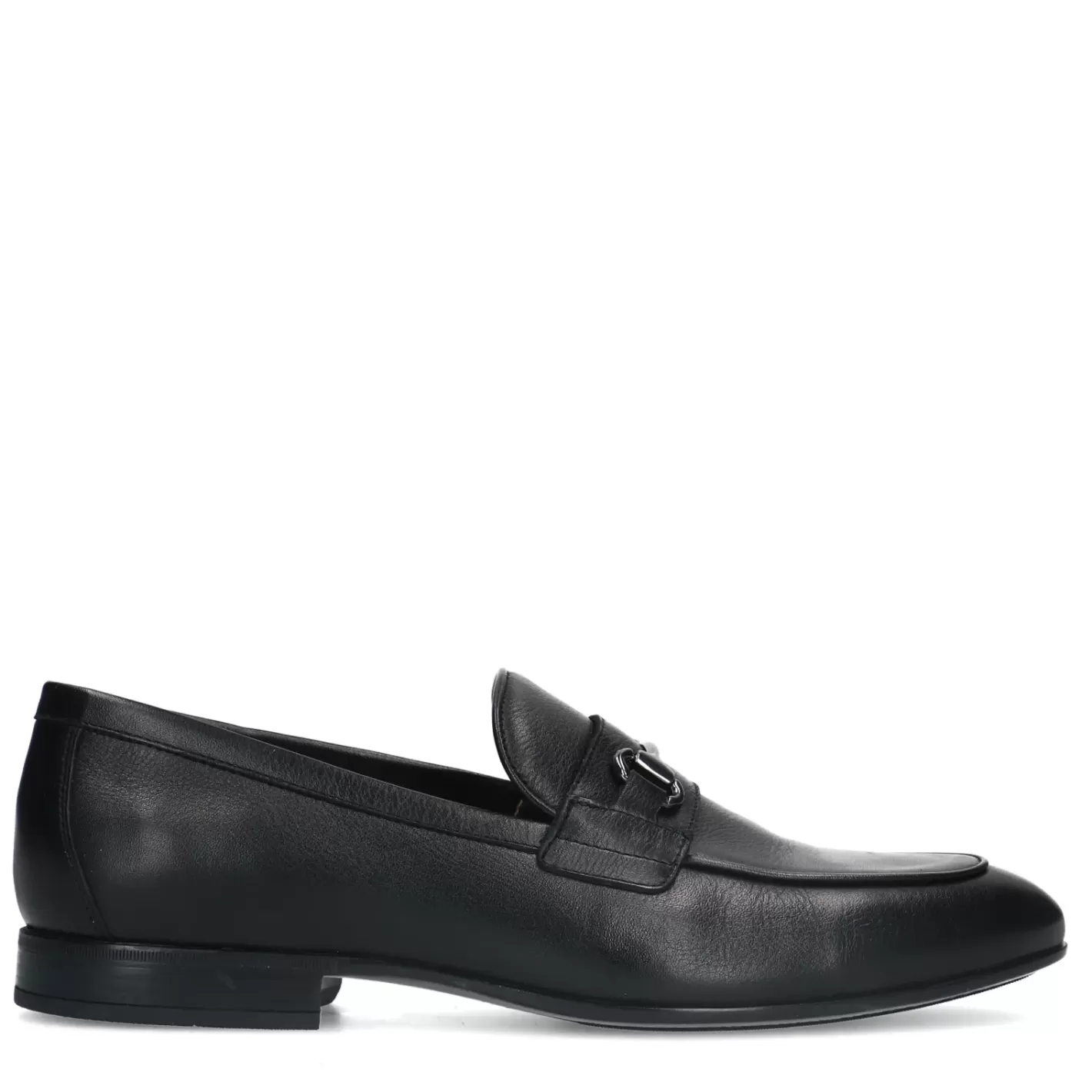 Loafers En Cuir Avec Chaine - Noir<Sacha Best