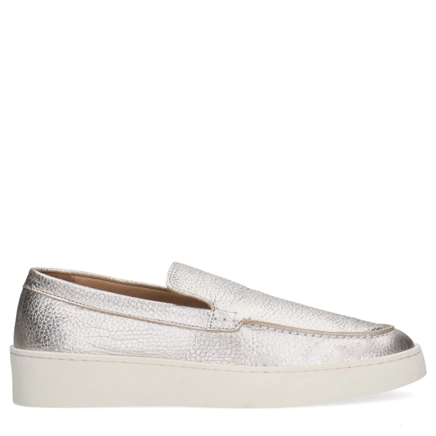 Loafers En Cuir Avec Semelle Plateforme - Argente<Sacha New