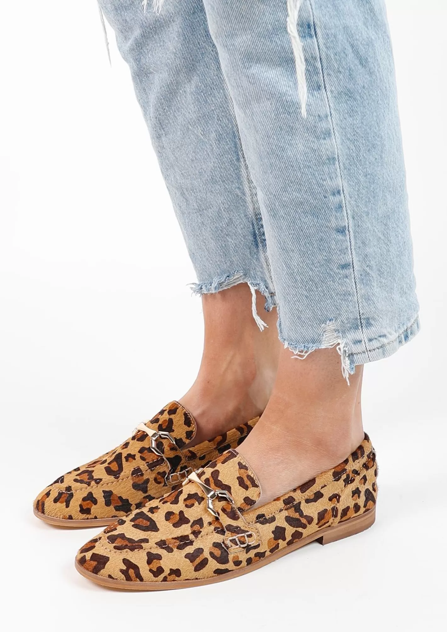 Loafers En Cuir Imprime Leopard Avec Boucle<Sacha Sale