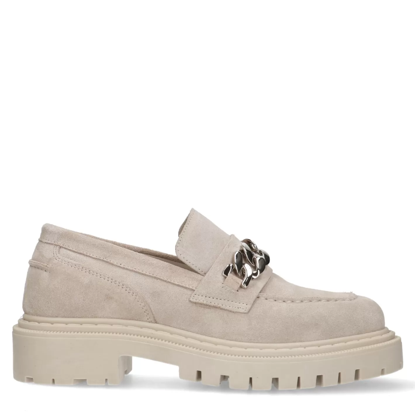 Loafers En Daim Avec Chaine - Beige<Sacha Best