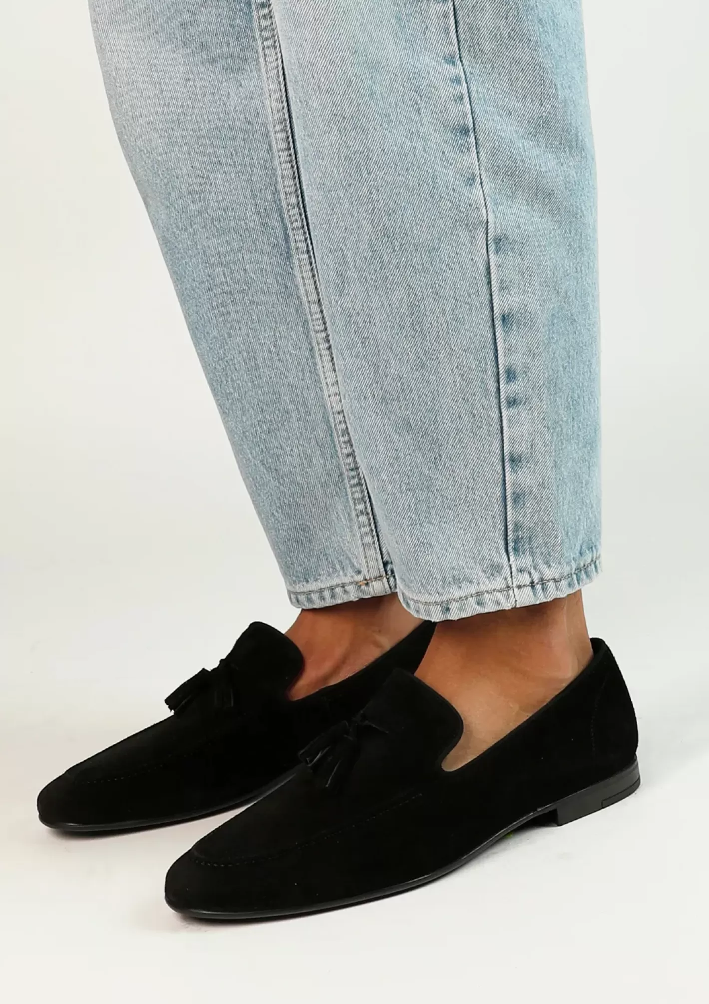 Loafers En Daim Avec Pompons A Franges - Noir<Sacha Store