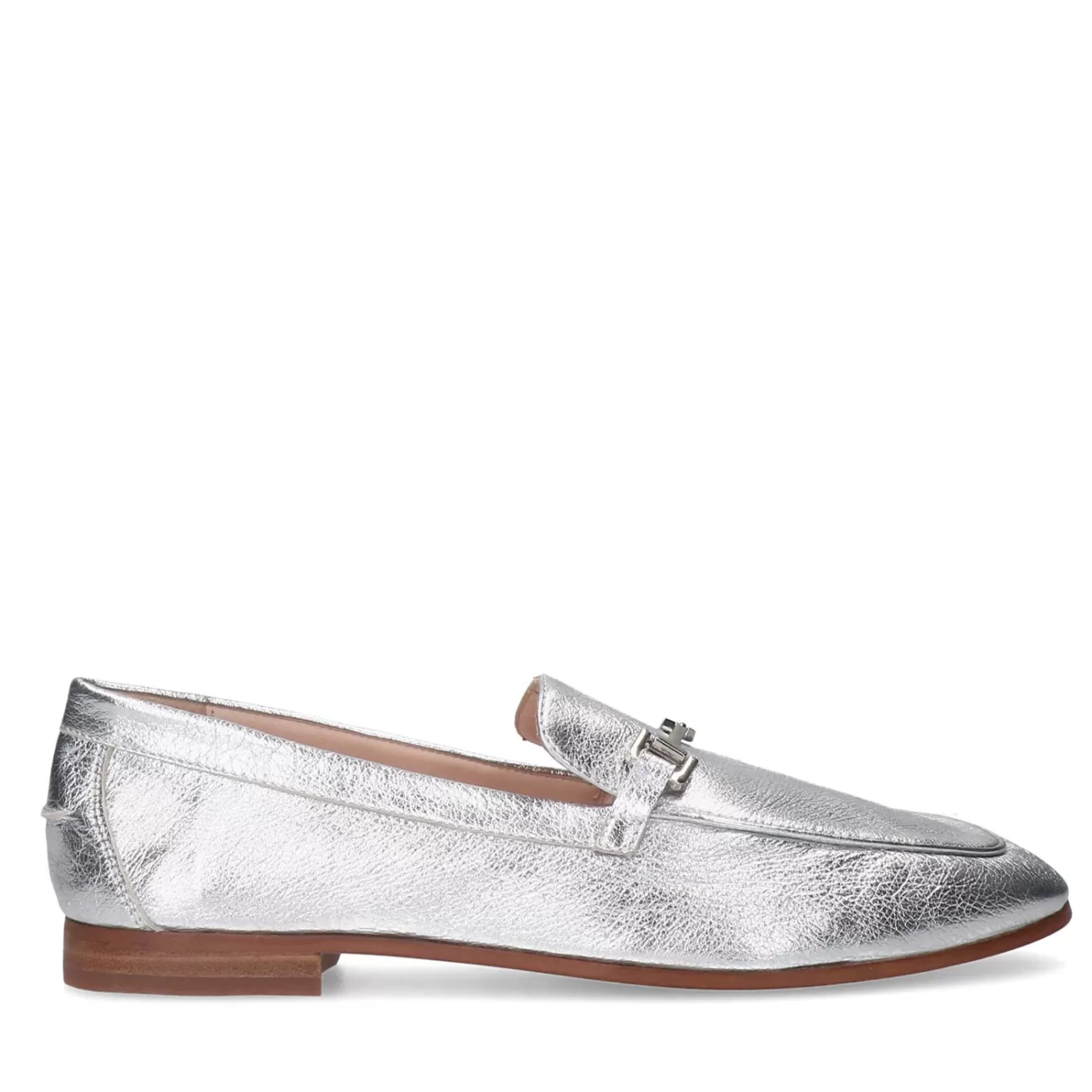 Mocassins En Cuir Avec Chaine - Argente<Sacha Flash Sale