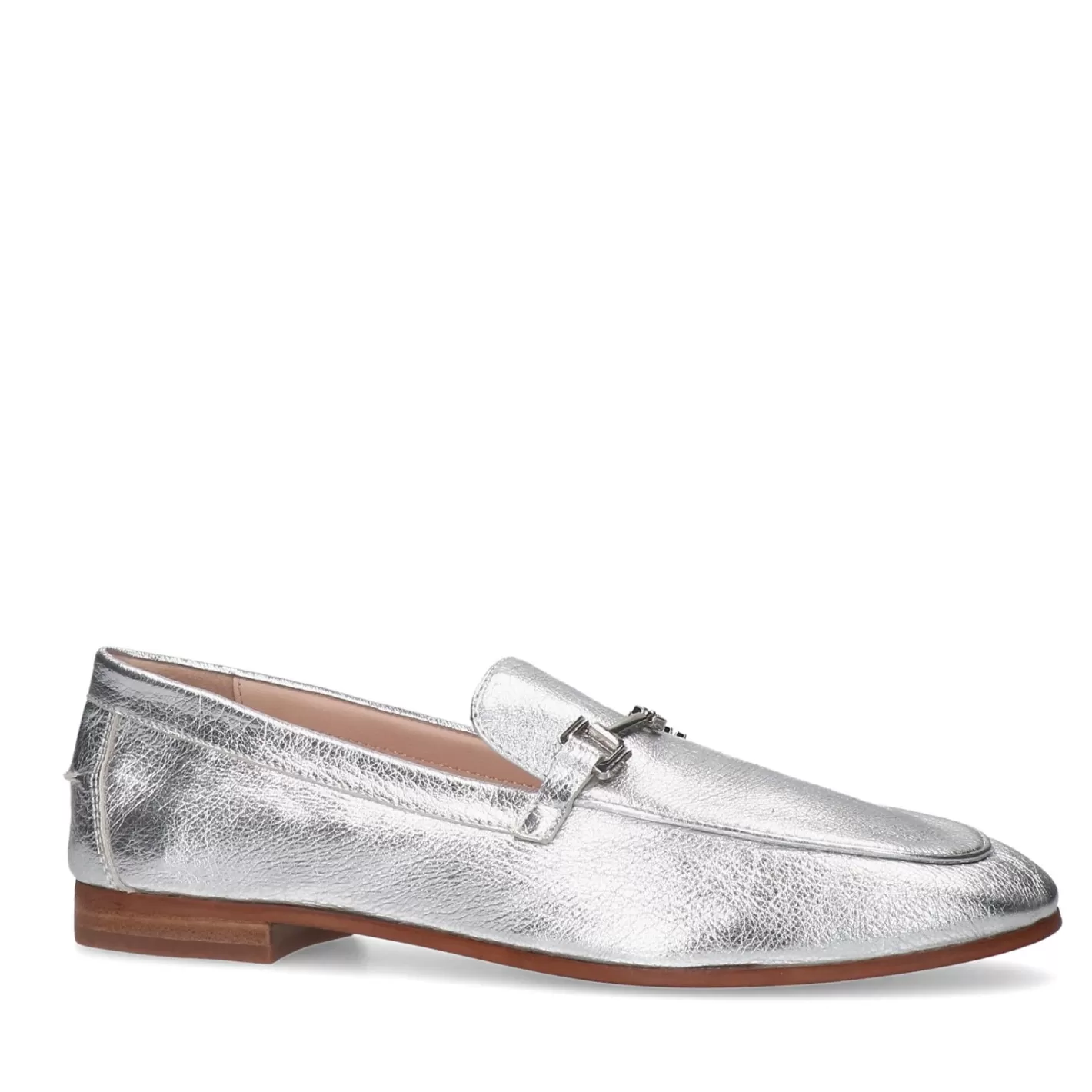 Mocassins En Cuir Avec Chaine - Argente<Sacha Flash Sale