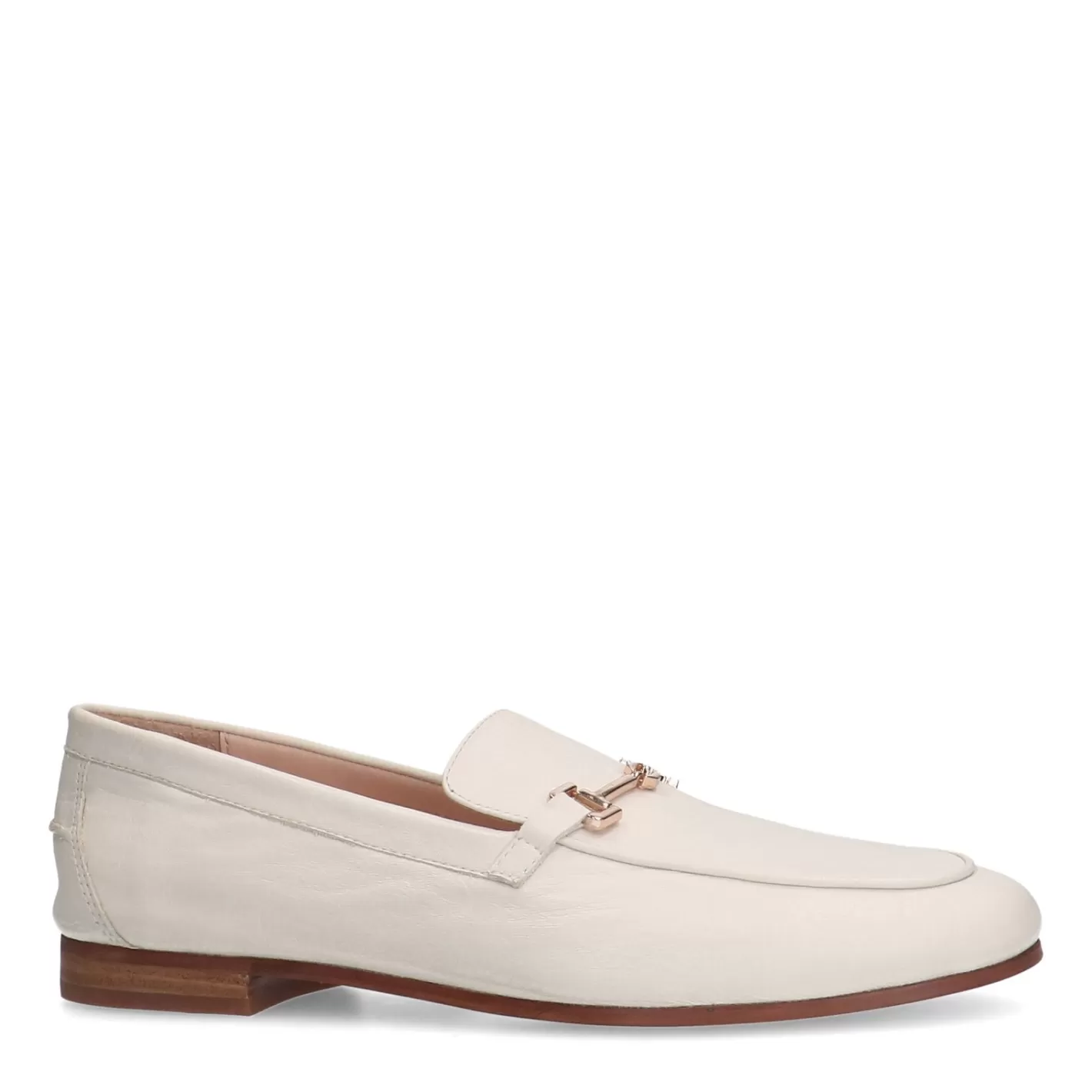 Mocassins En Cuir Avec Chaine - Blanc Casse<Sacha Best Sale