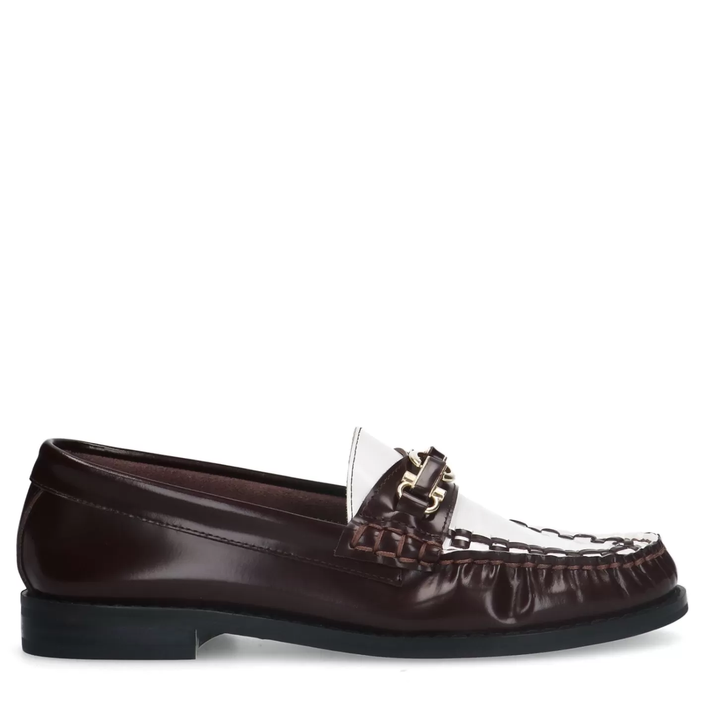 Mocassins En Cuir Avec Chaine - Marron<Sacha Store