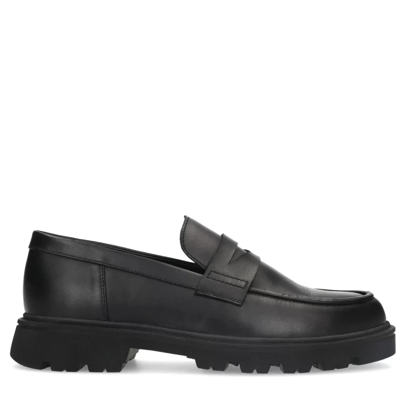 Mocassins En Cuir Avec Grosse Semelle - Noir<Sacha Fashion