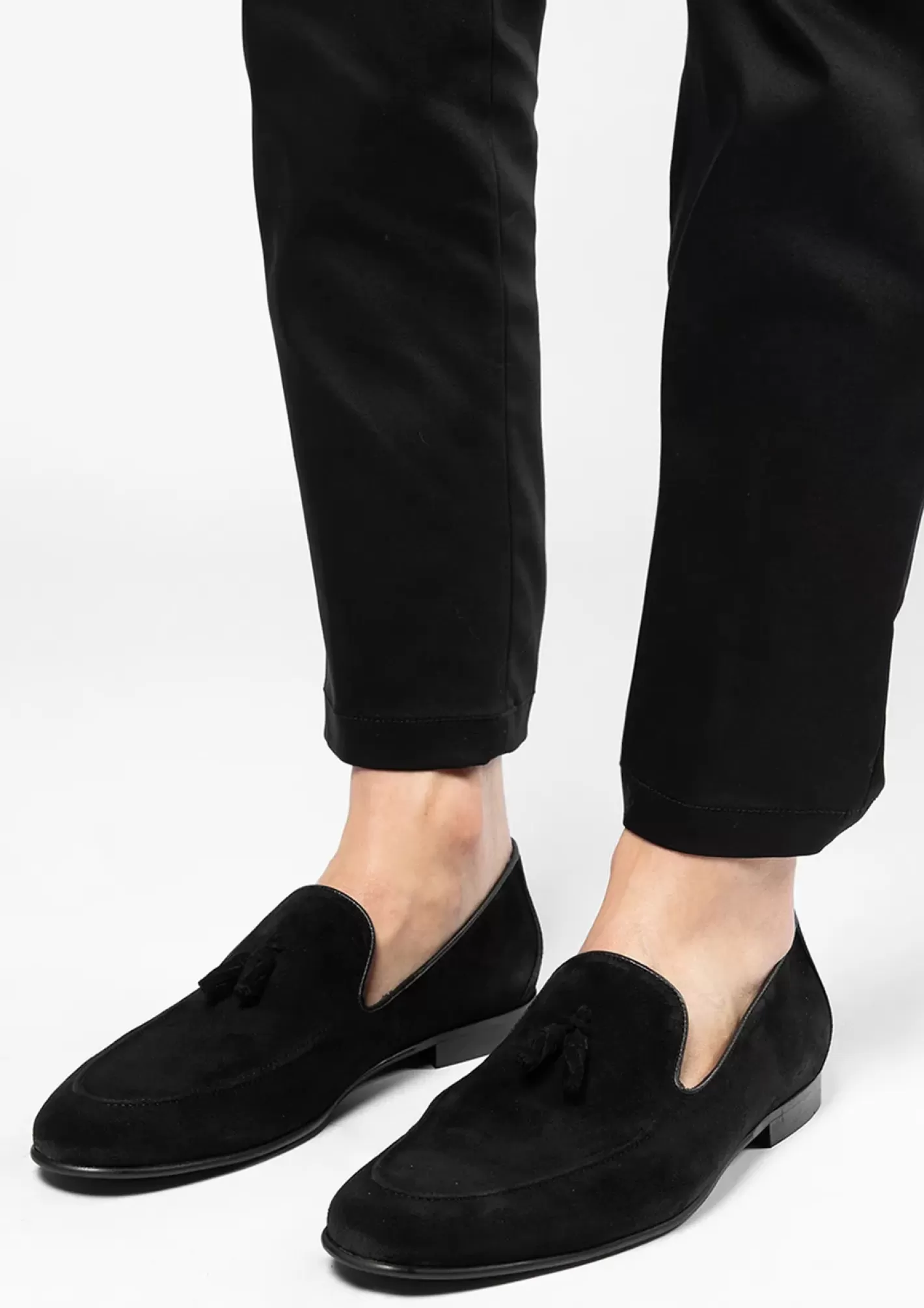 Mocassins En Daim Avec Pompons - Noir<Sacha Sale