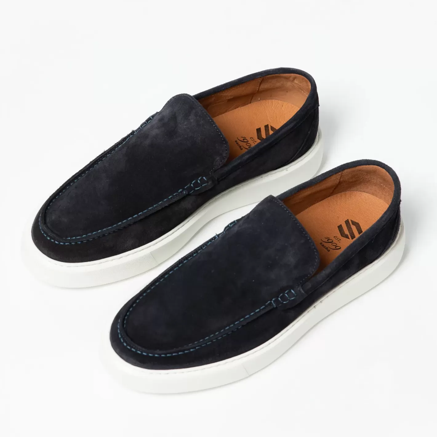 Mocassins En Daim Avec Semelle - Bleu Fonce<Sacha Best Sale