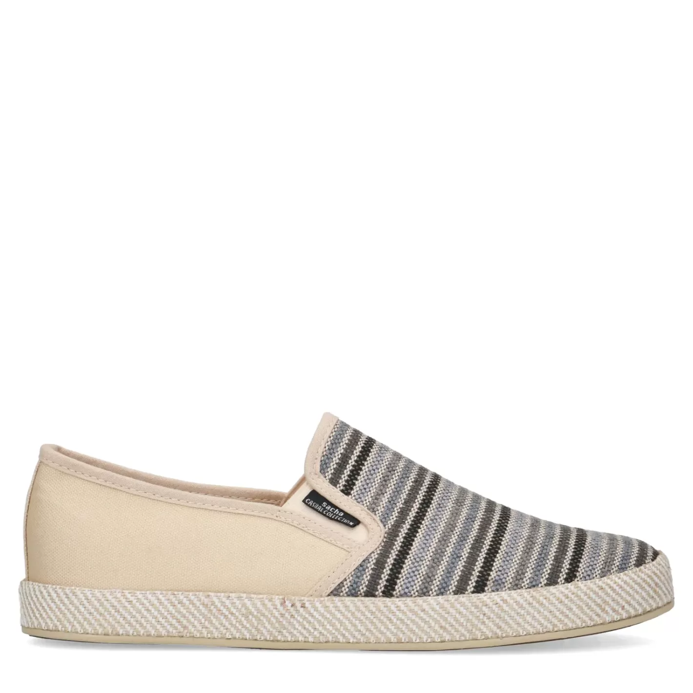 Mocassins En Toile Avec Rayures - Gris<Sacha Store