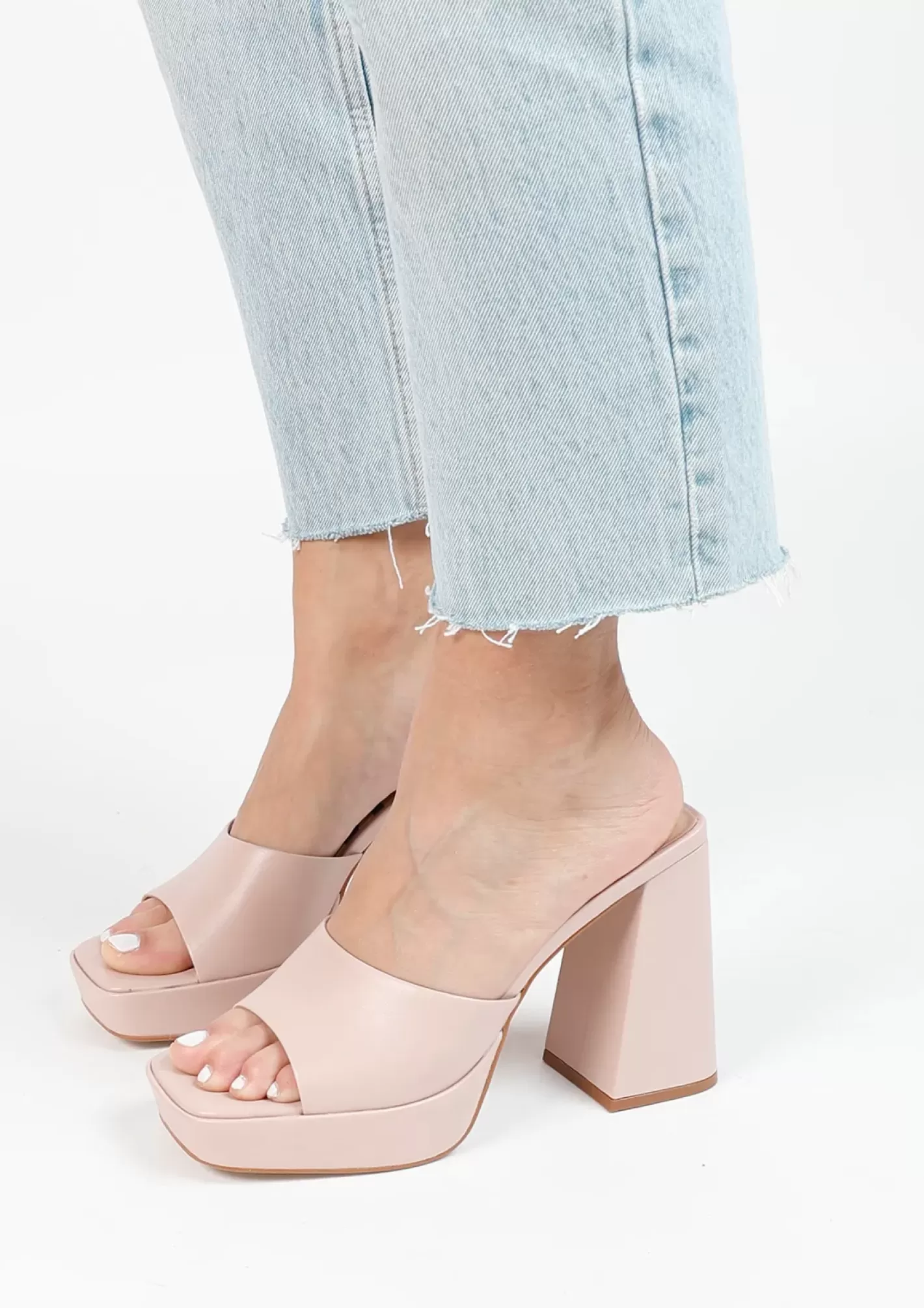 Mules A Talon Compense - Rose<Sacha Fashion