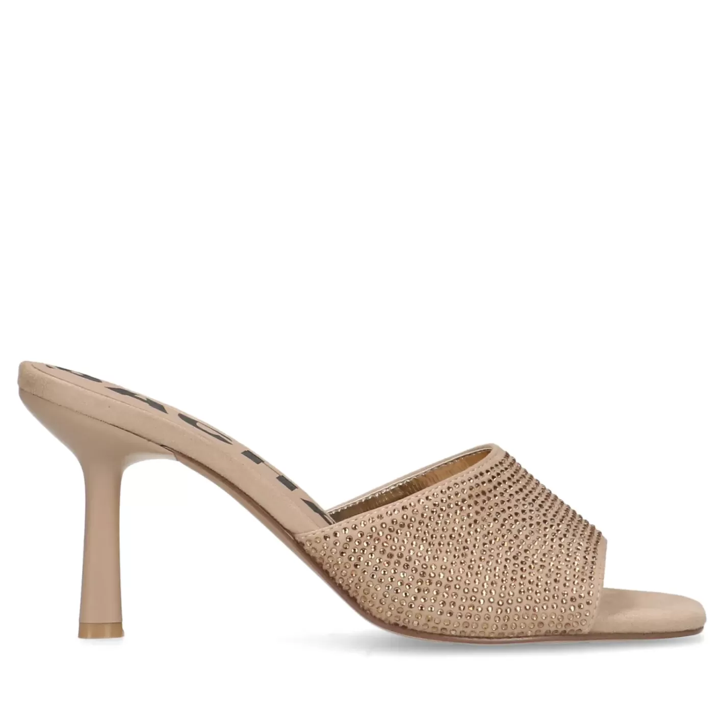 Mules Avec Strass - Beige<Sacha Cheap