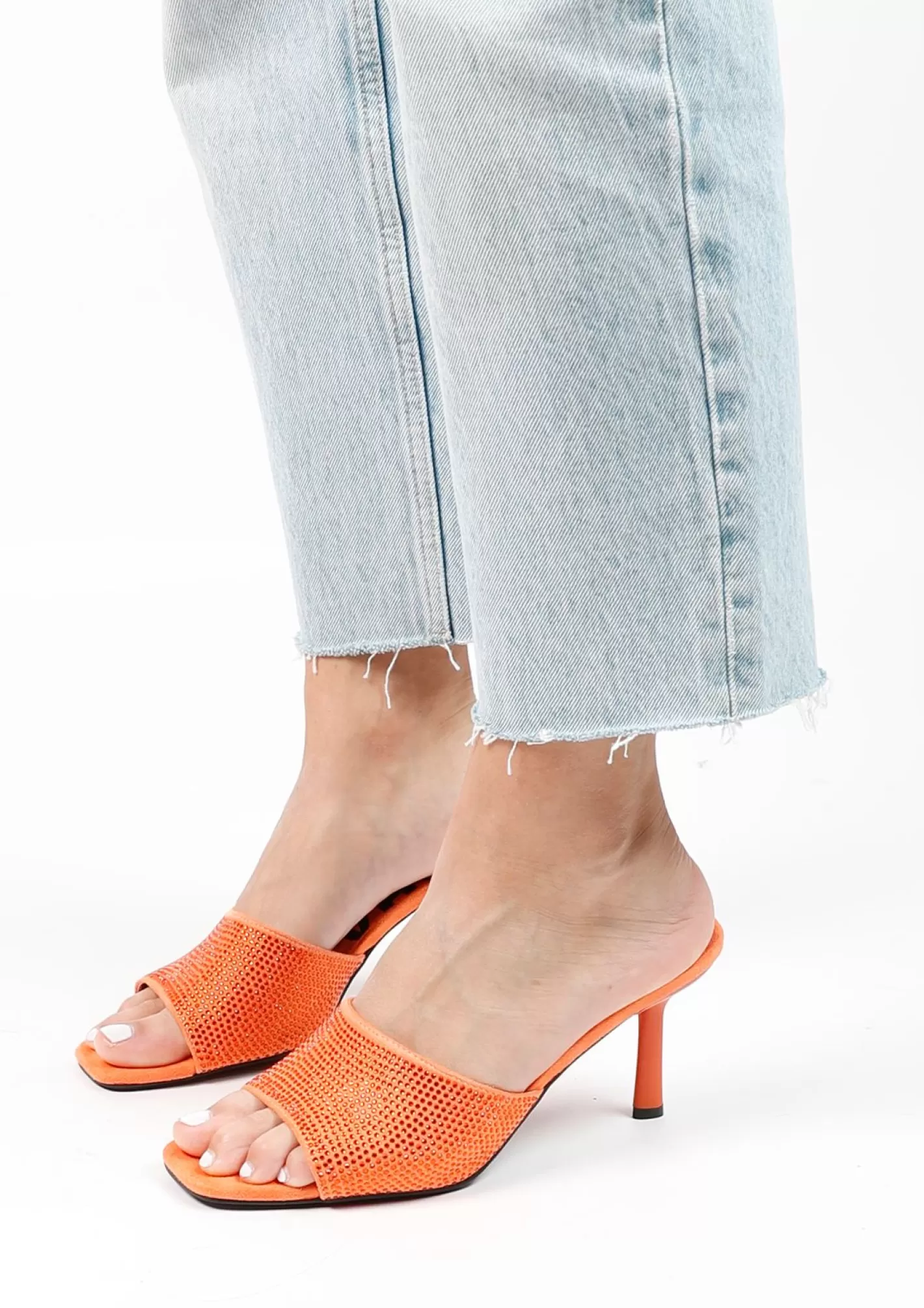 Mules Avec Strass - Orange<Sacha Online