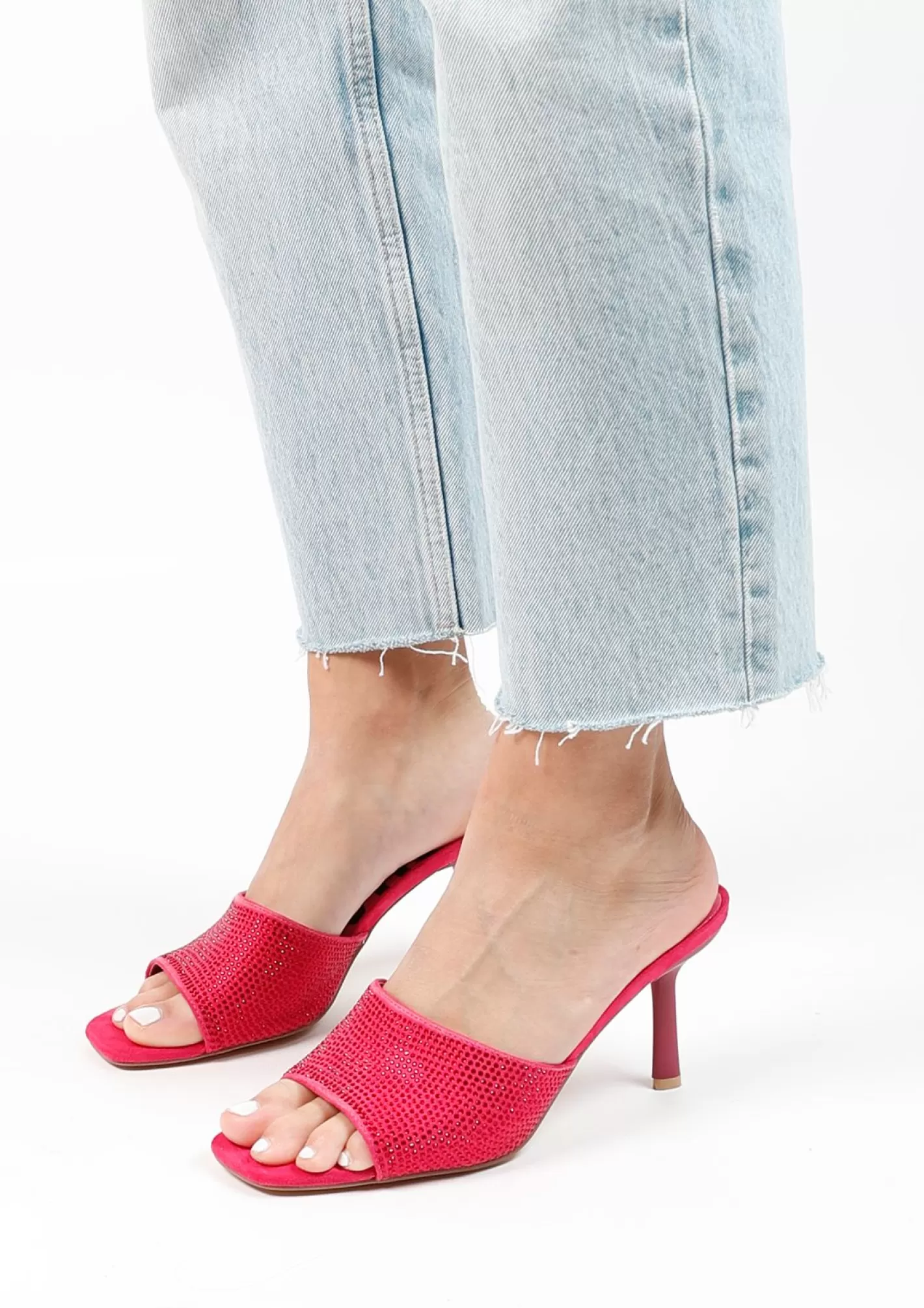 Mules Avec Strass - Rose<Sacha Online