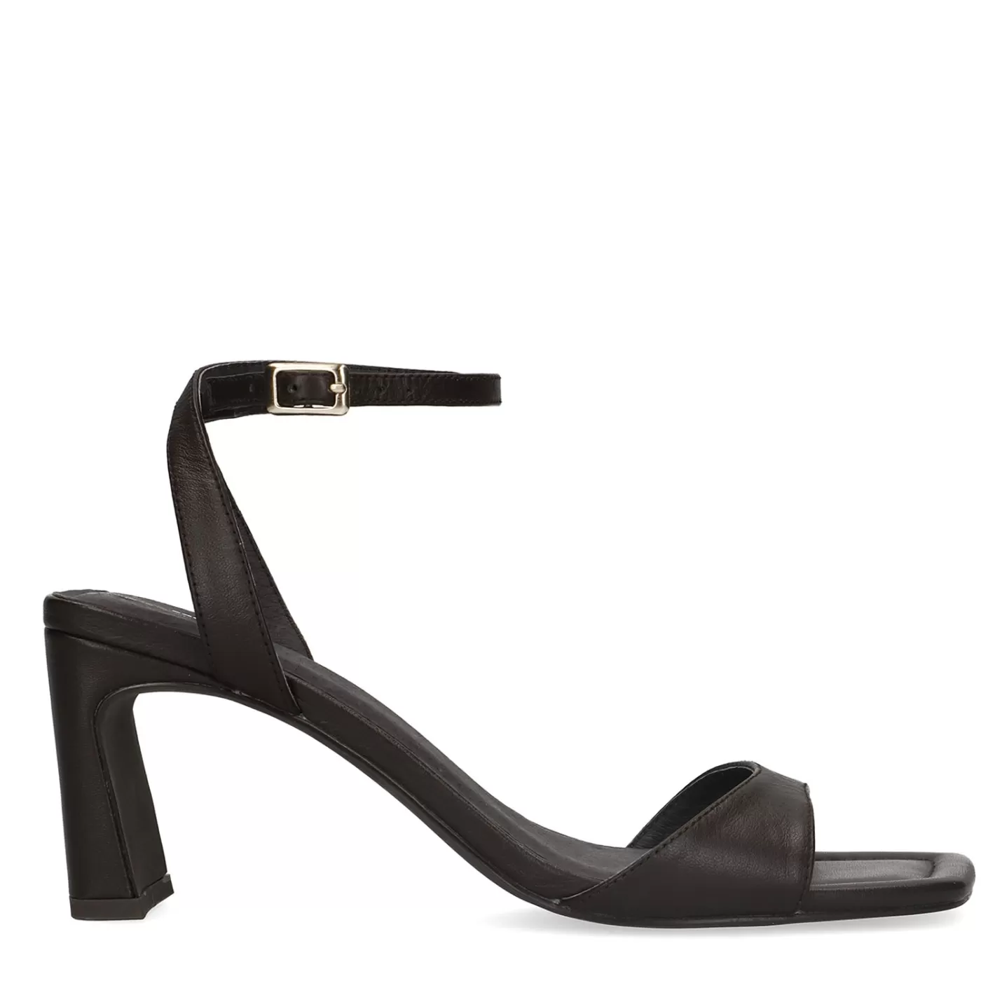 Mules En Cuir A Talon Droit - Brun Fonce<Sacha Store