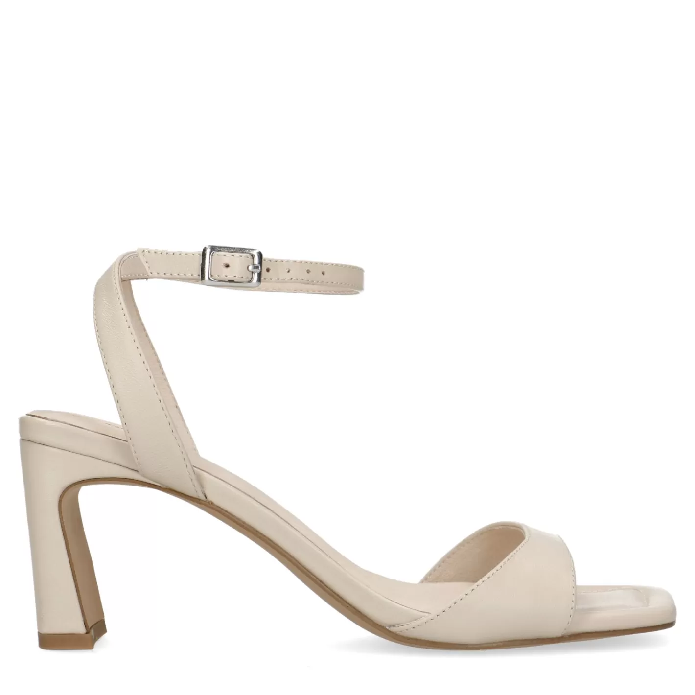 Mules En Cuir A Talon Droit - Latte<Sacha Fashion