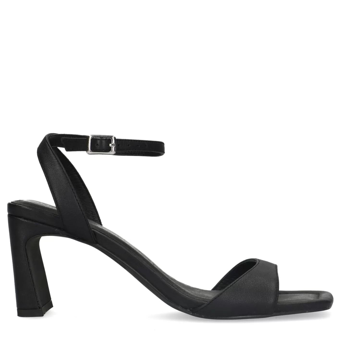 Mules En Cuir A Talon Droit - Noir<Sacha Hot