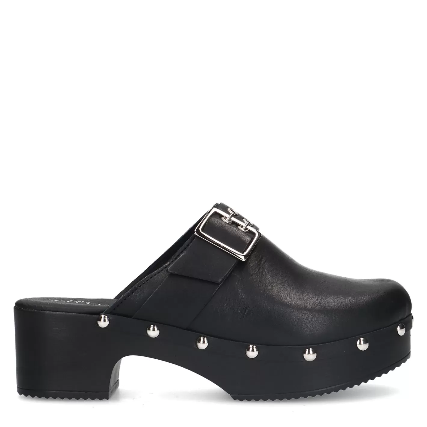 Mules En Cuir Avec Clous - Noir<Sacha Shop