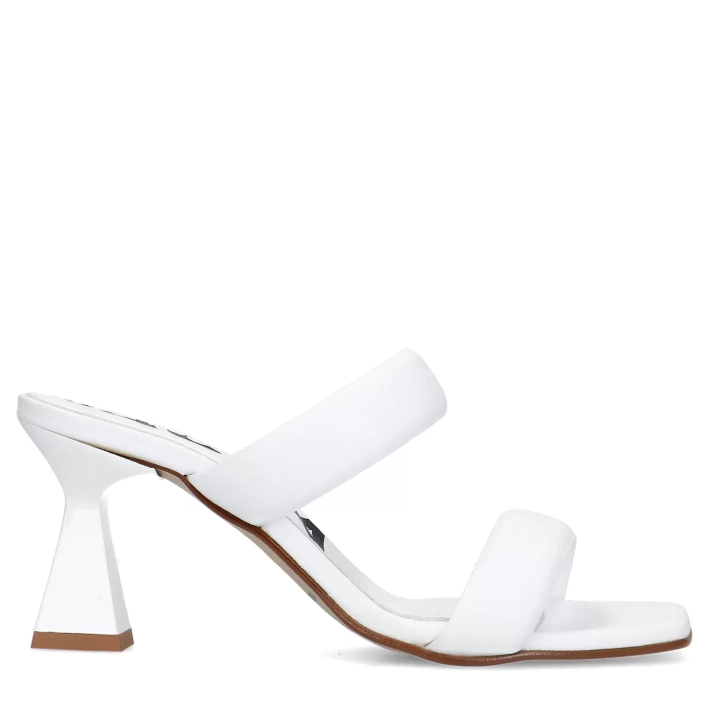 Mules En Cuir Avec Talon Entonnoir - Blanc<Sacha Online