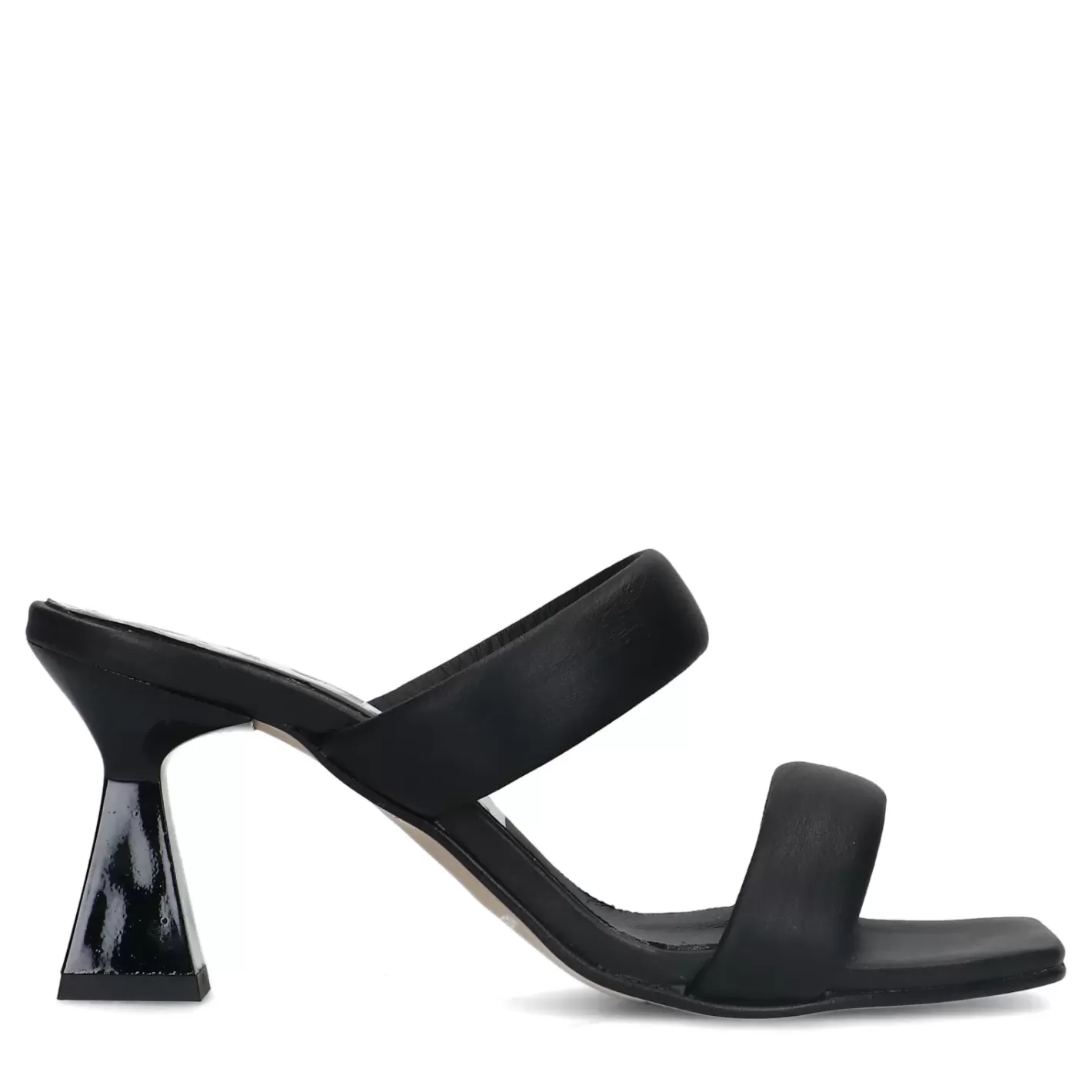 Mules En Cuir Avec Talon Entonnoir - Noir<Sacha New