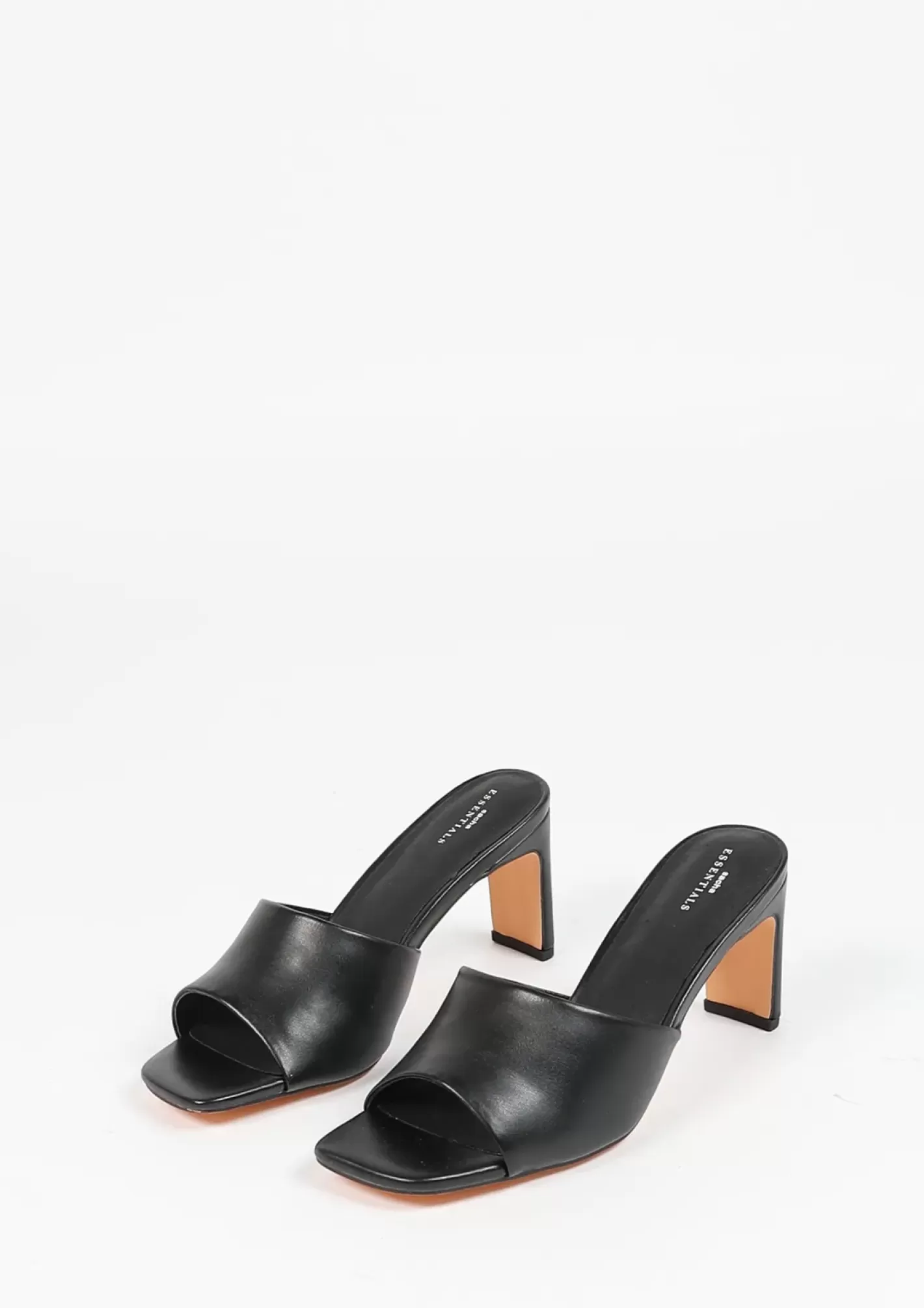 Mules Synthetique A Talon - Noir<Sacha Outlet