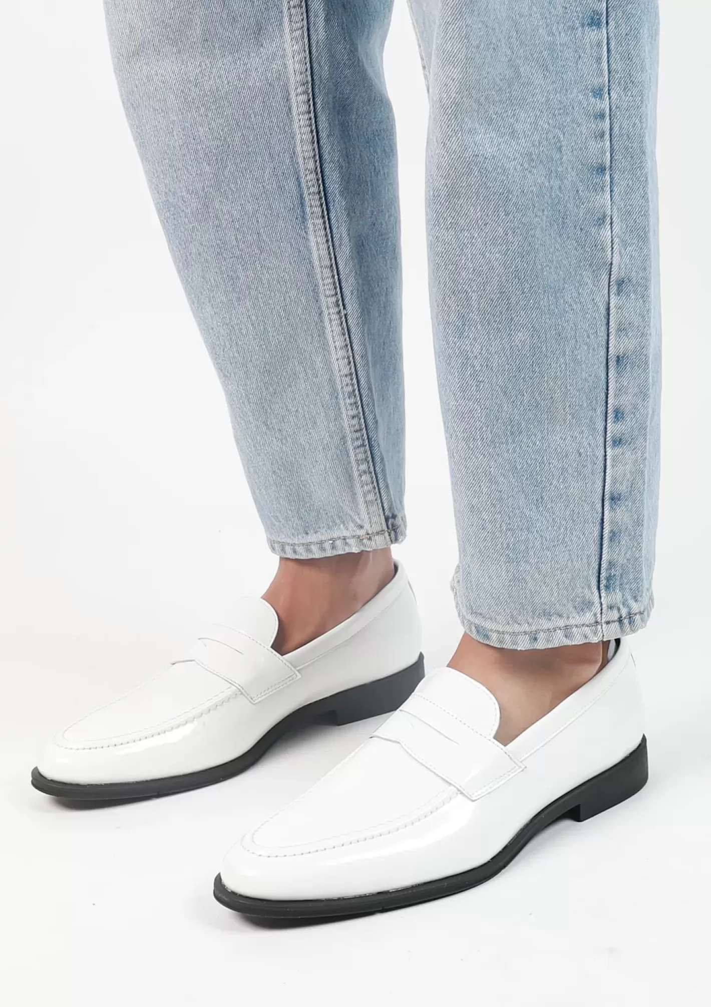 Penny Loafers En Cuir - Blanc<Sacha Sale