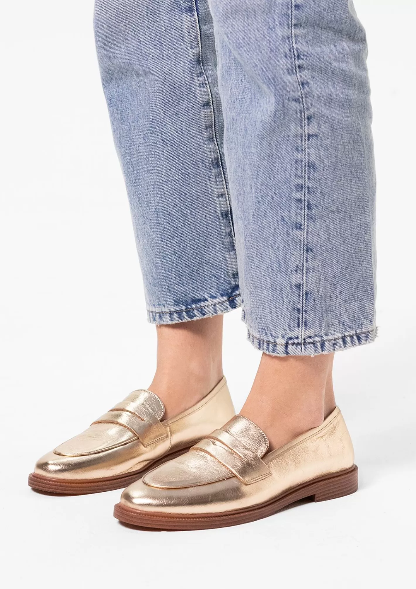 Penny Loafers En Cuir - Dore<Sacha Discount