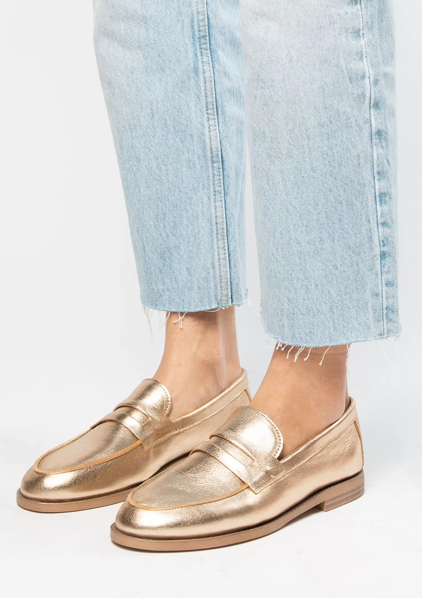 Penny Loafers En Cuir - Dore<Sacha New