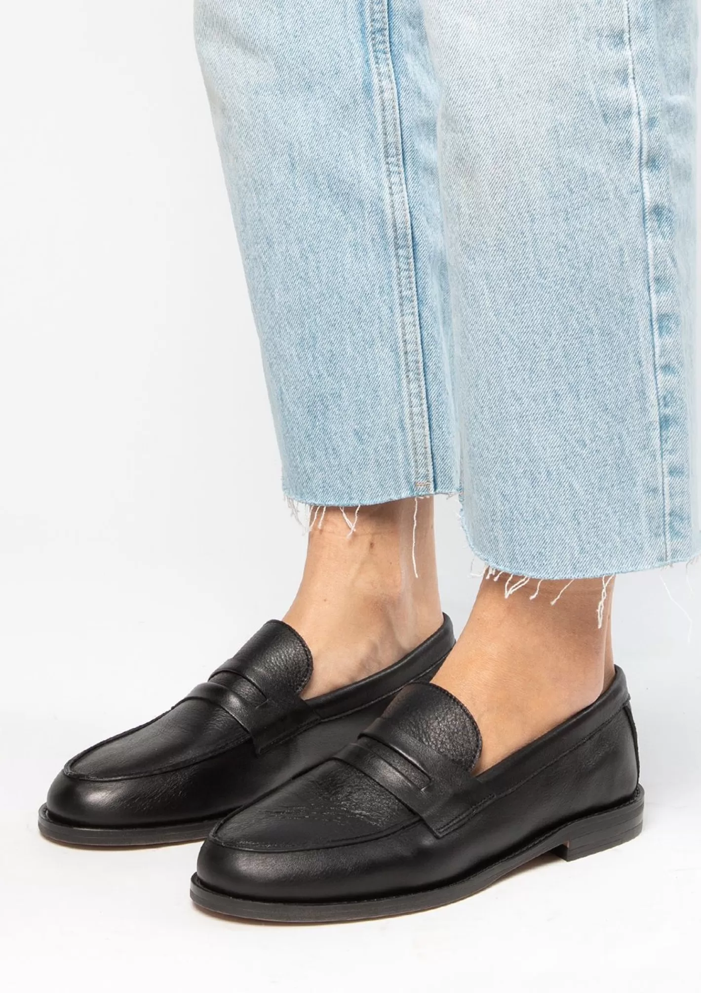 Penny Loafers En Cuir - Noir<Sacha Hot