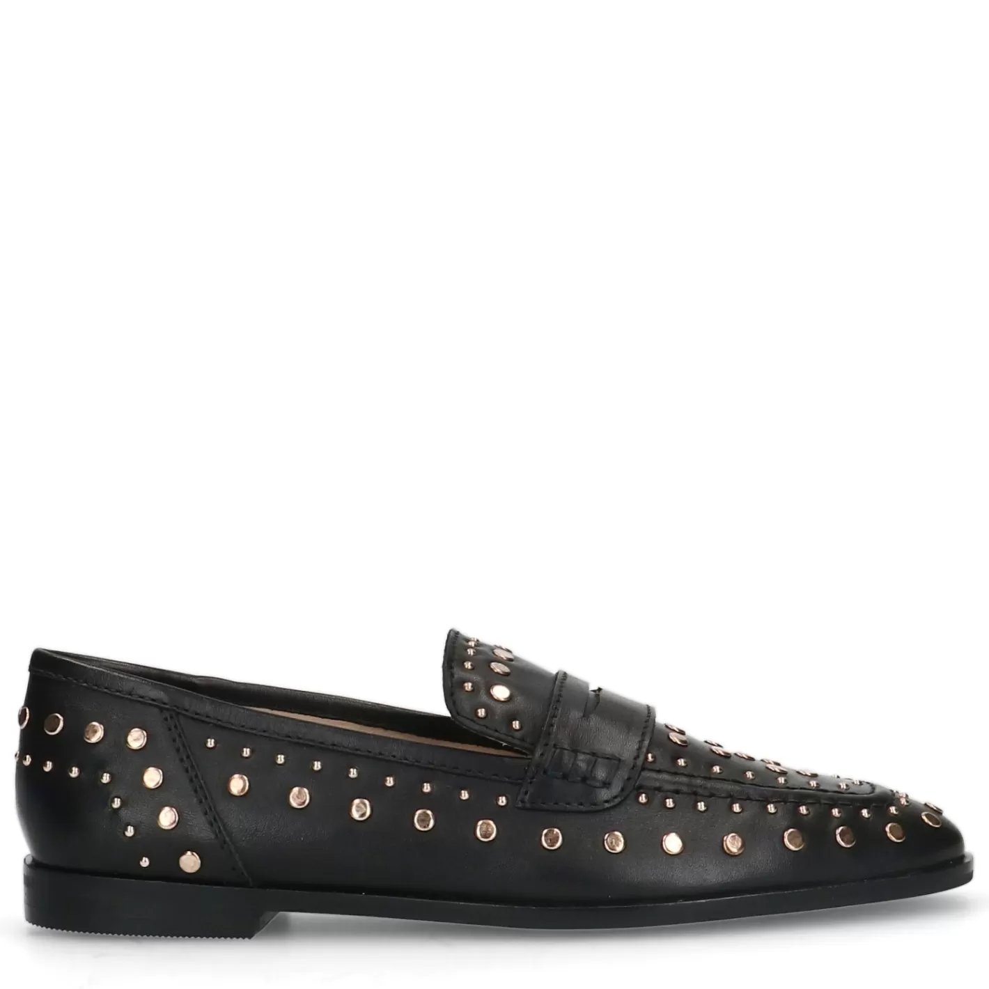 Penny Loafers En Cuir Avec Clous - Noir<Sacha Cheap