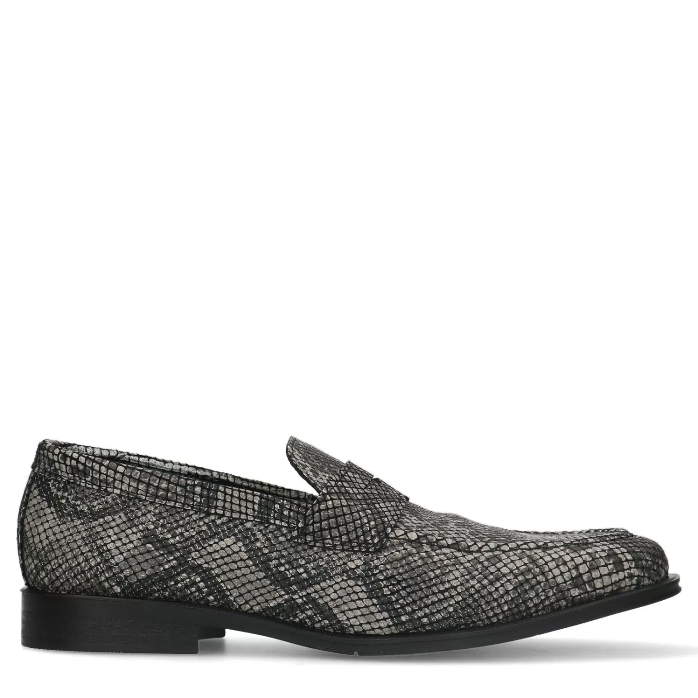 Penny Loafers En Cuir Avec Imprime Python - Noir<Sacha Sale