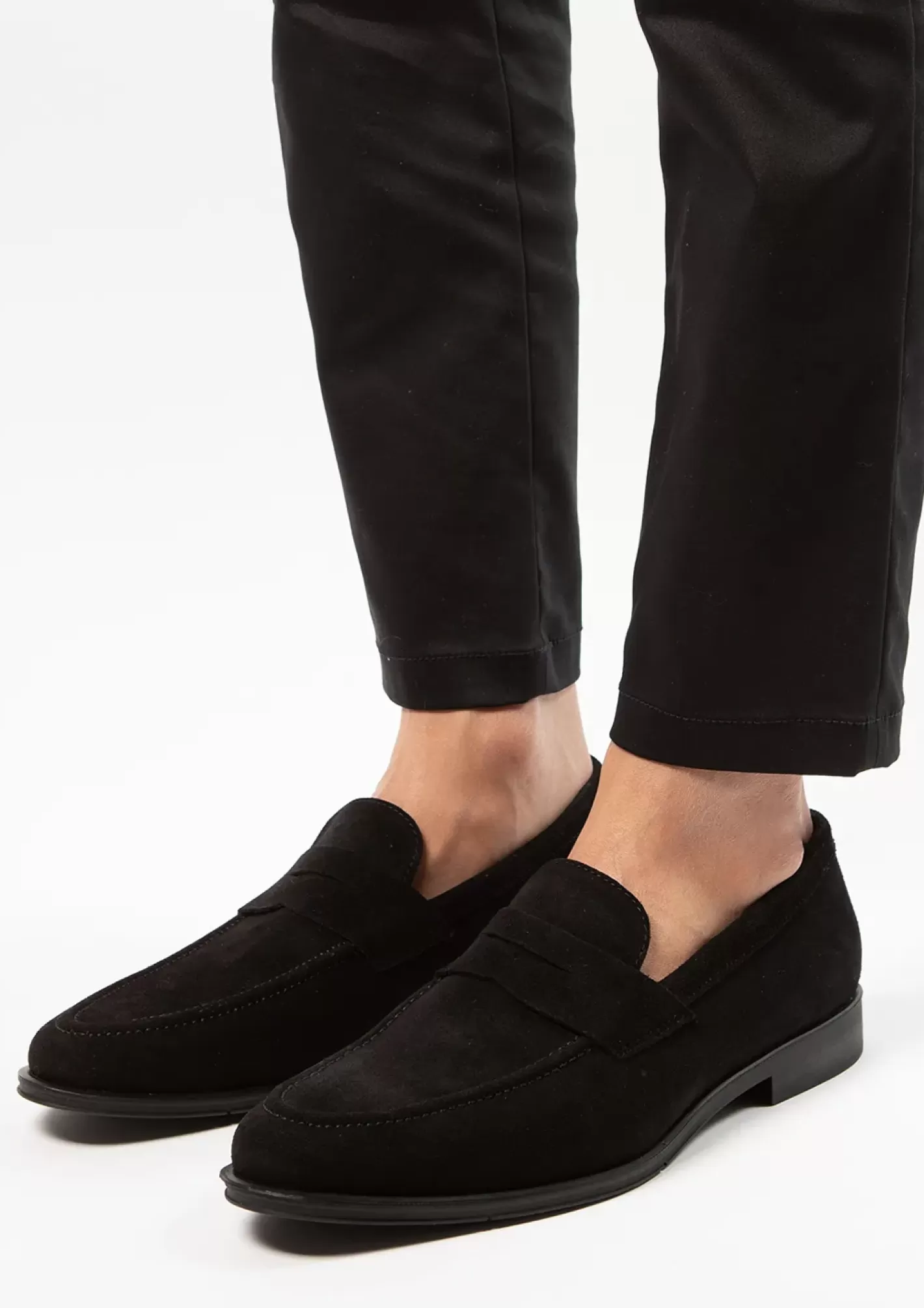 Penny Loafers En Daim - Noir<Sacha Cheap