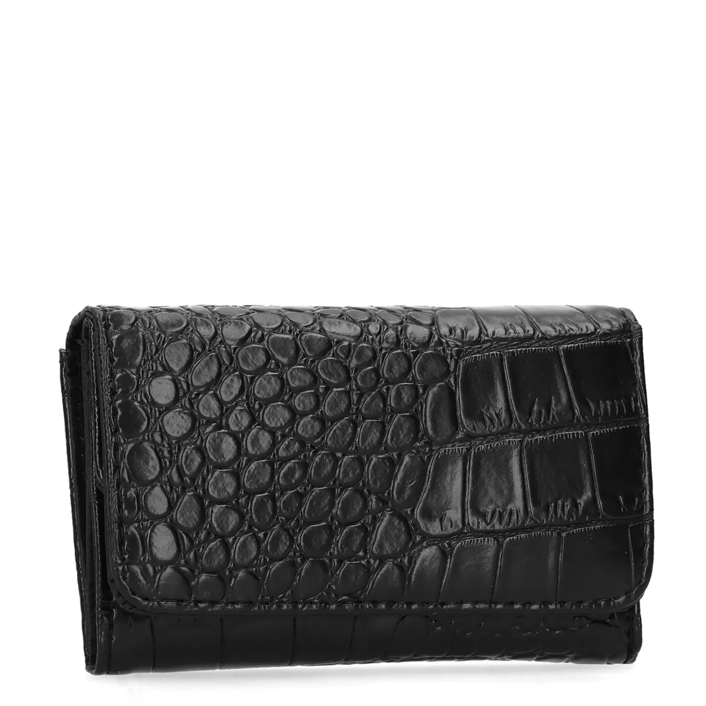 Portefeuille Avec Imprime Croco - Noir<Sacha Store