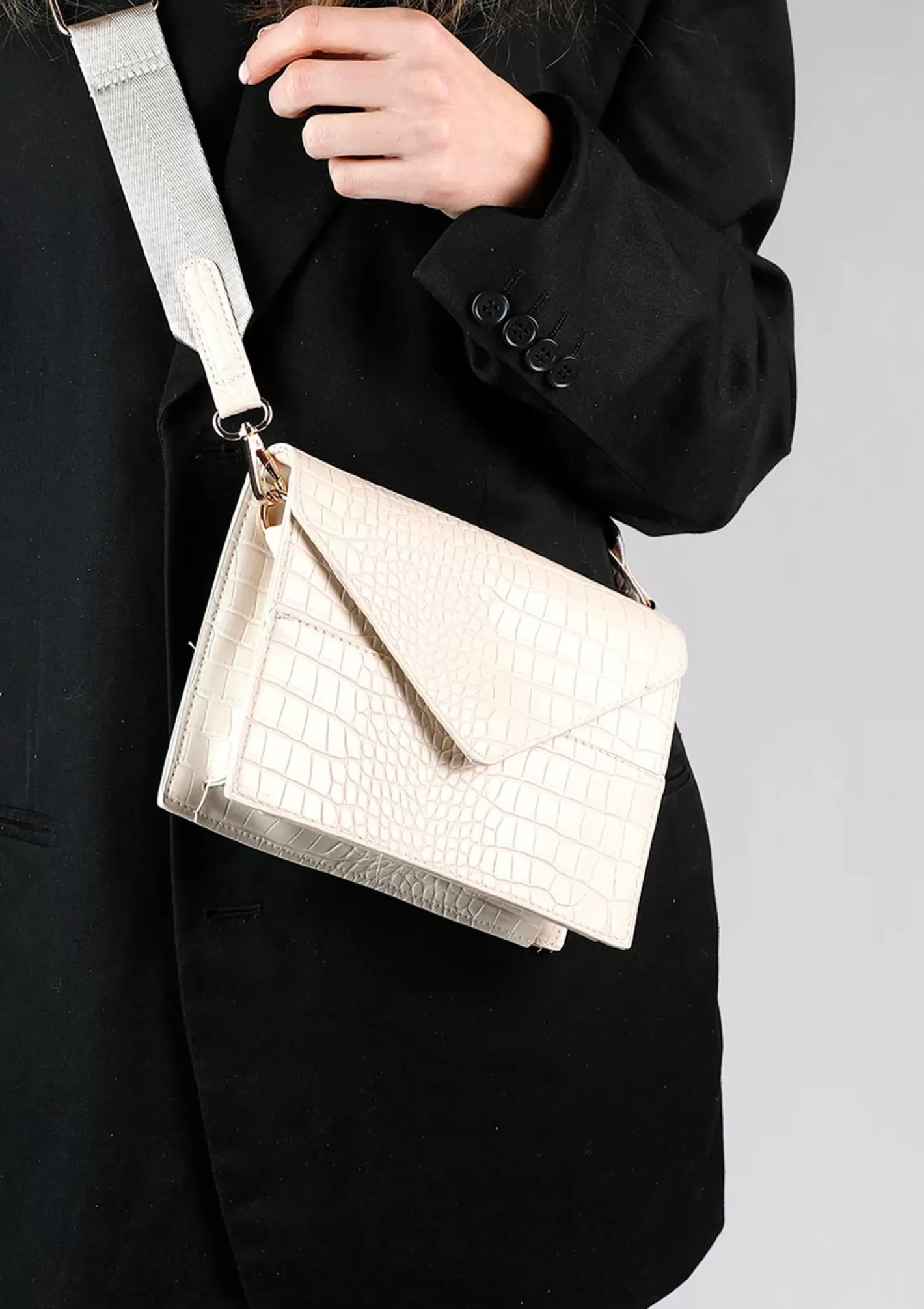 Sac A Bandoulière Avec Imprime Croco - Beige<Sacha Hot